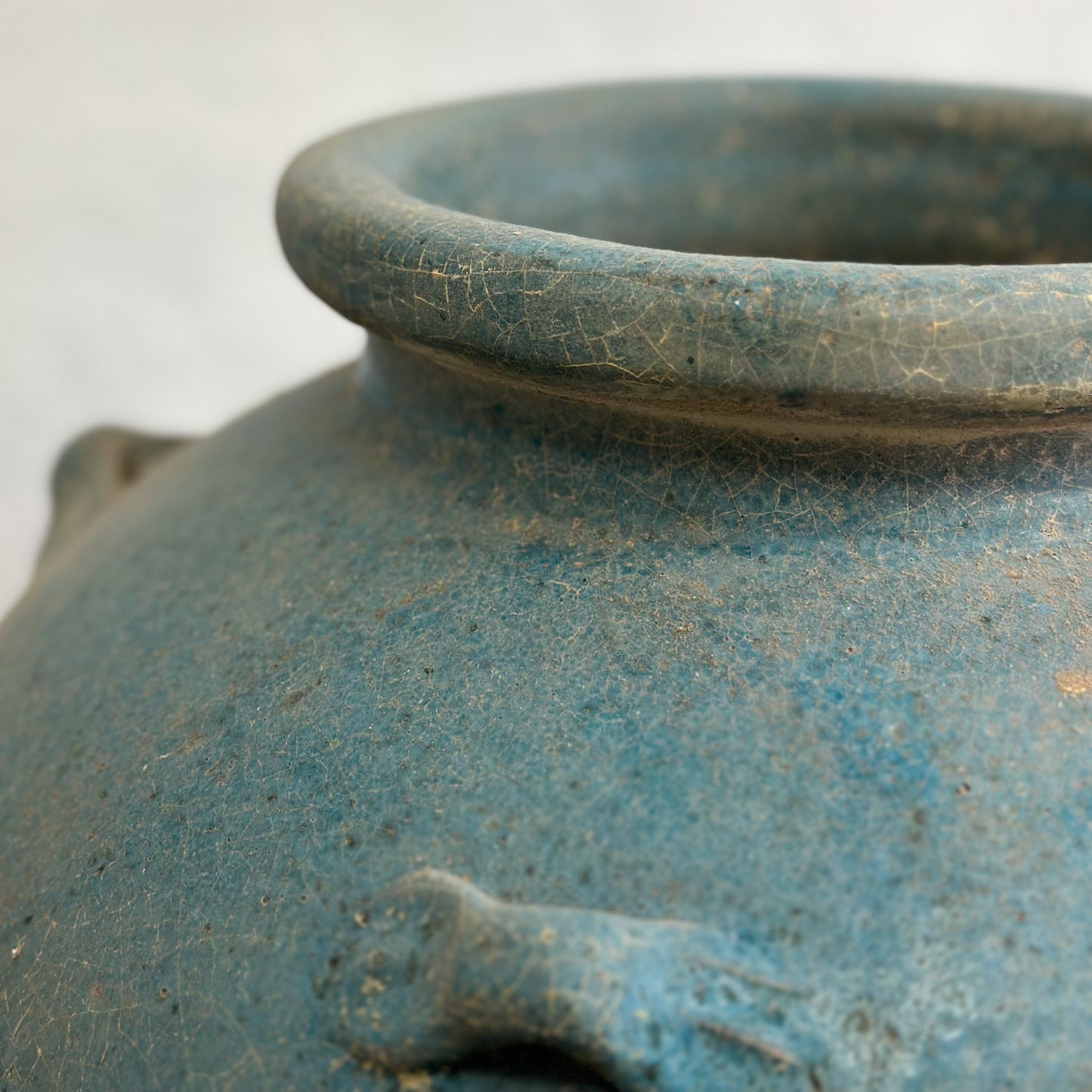 Large Round Ceramic Vase with Handles