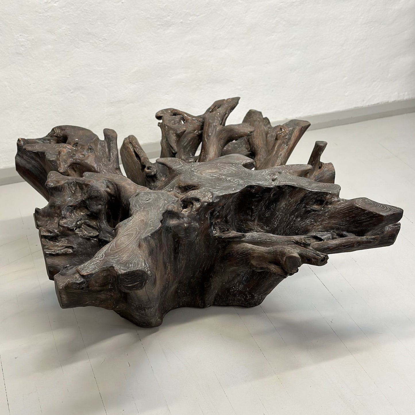 Stained Teak Root Coffee Table Base