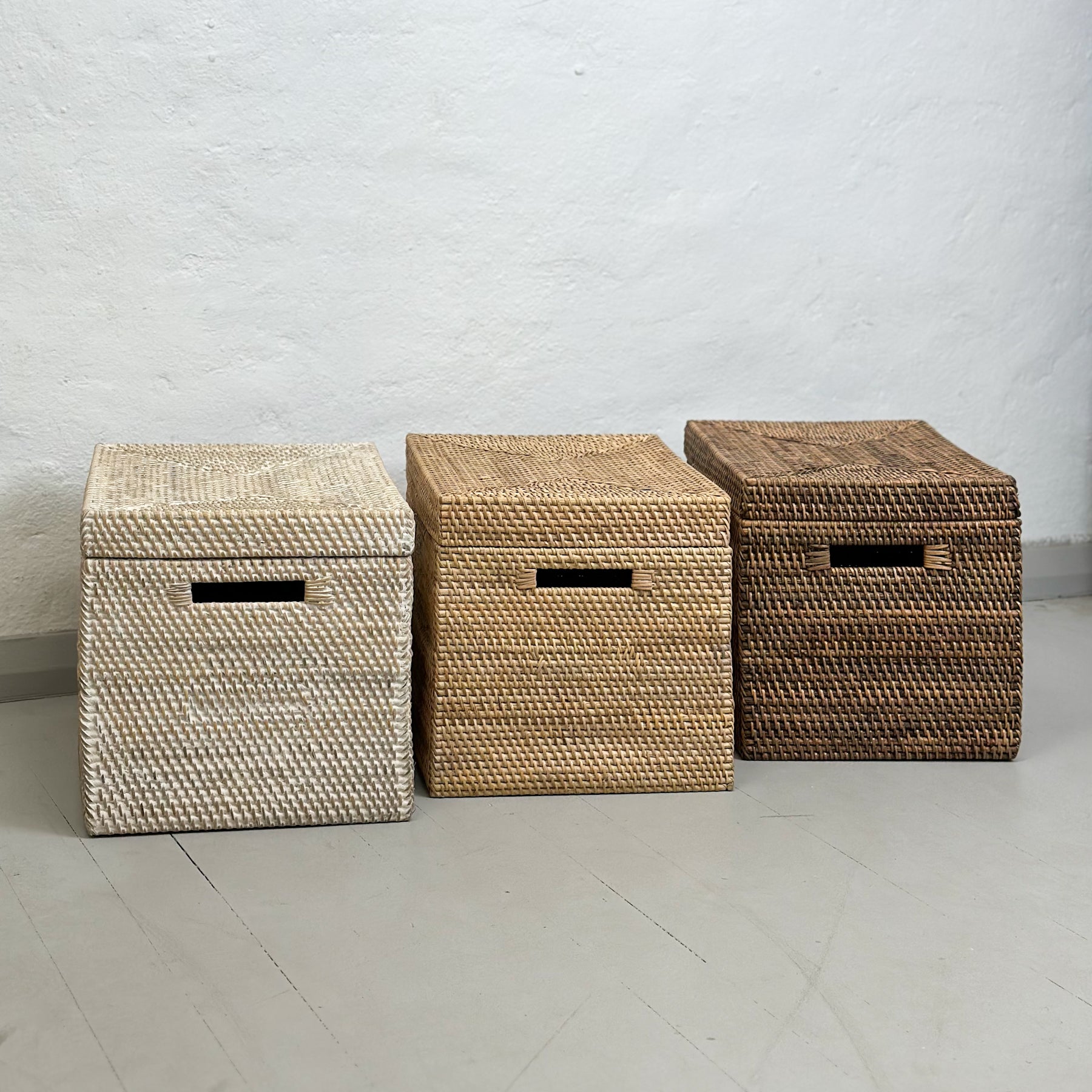 Simple Rattan Box Storage Rattan Storage Box with Inset Handles – Orient House