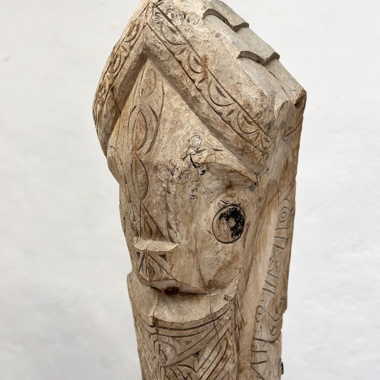 Carved Lion Batak Statue on Stand