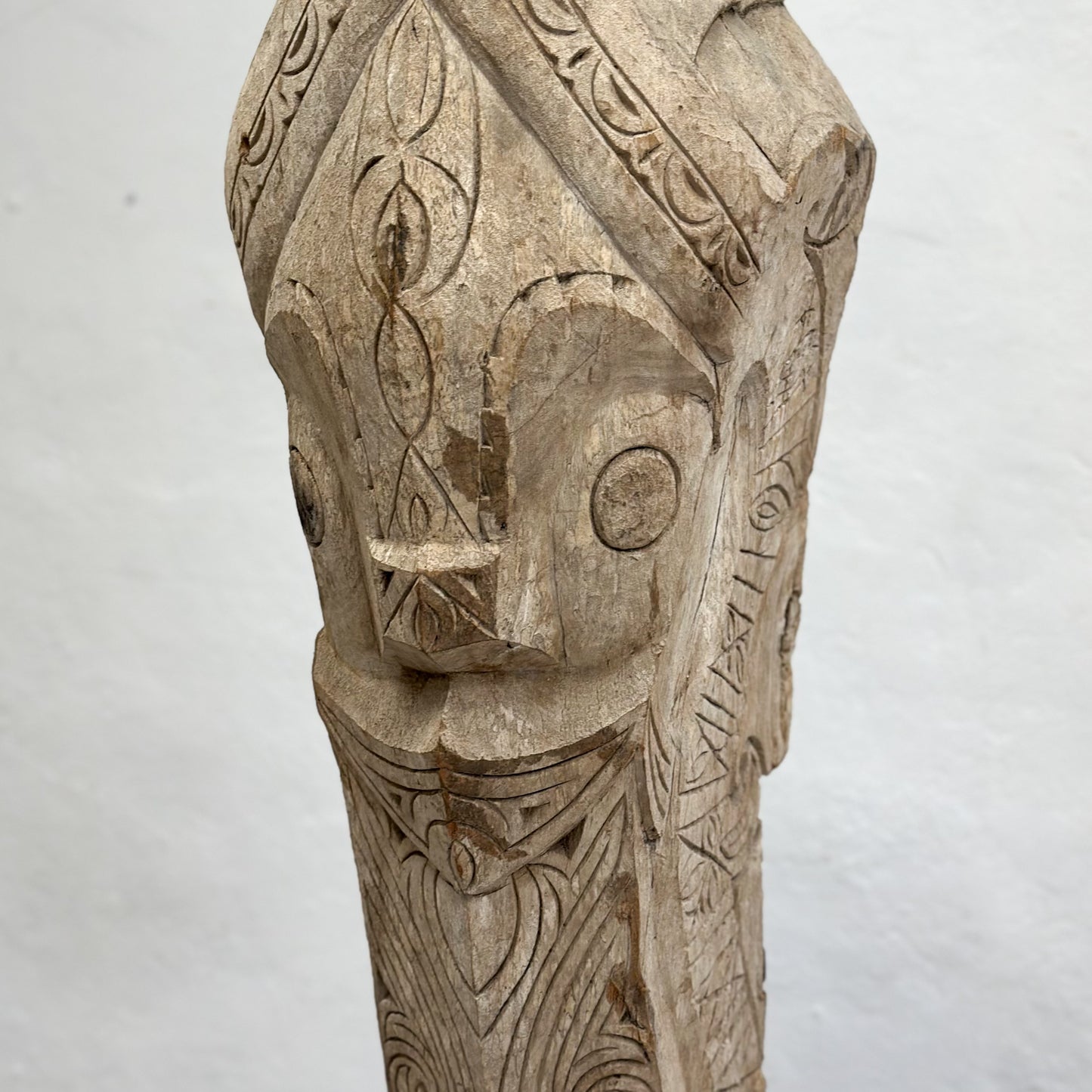 Carved Lion Batak Statue on Stand