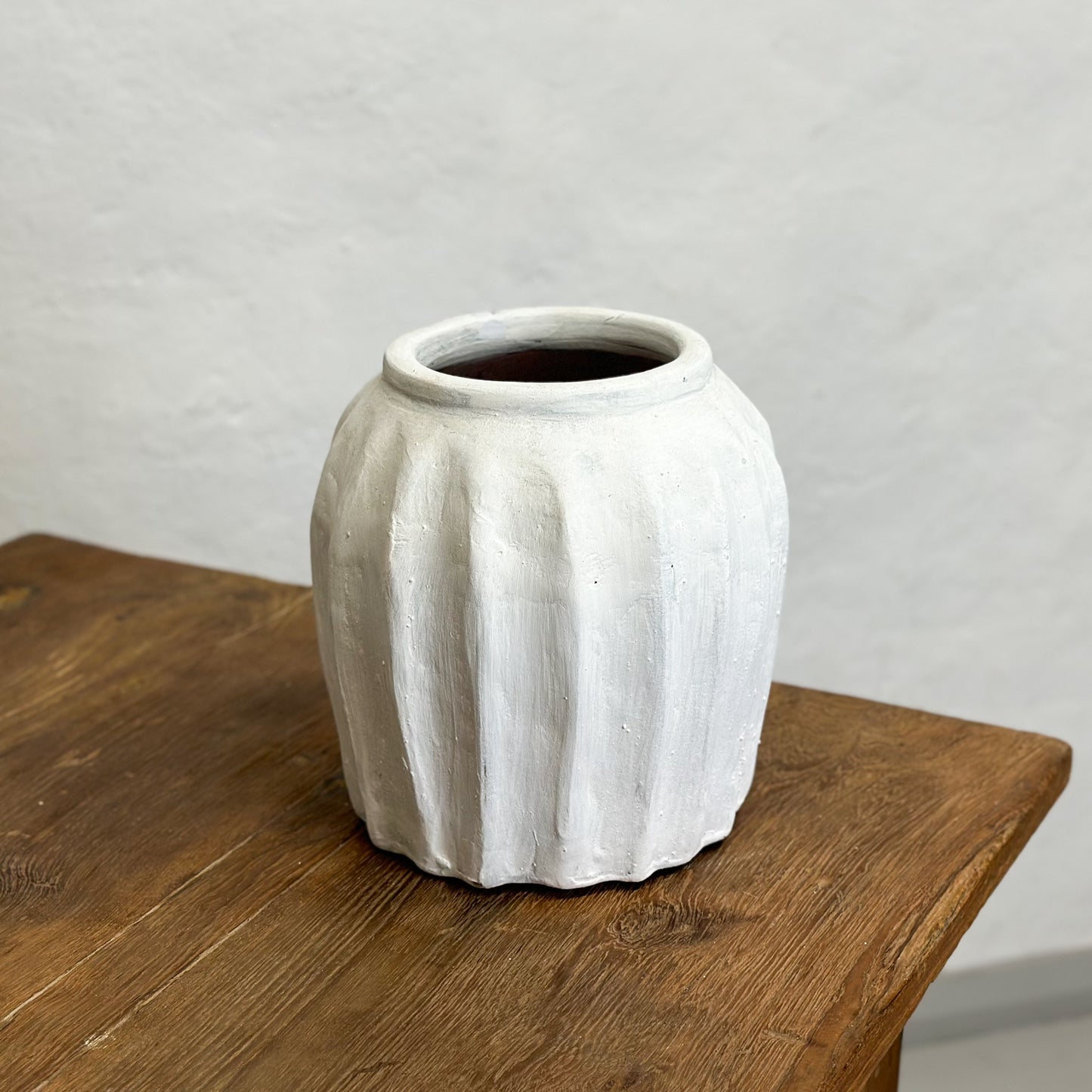 Fluted Terracotta Pot