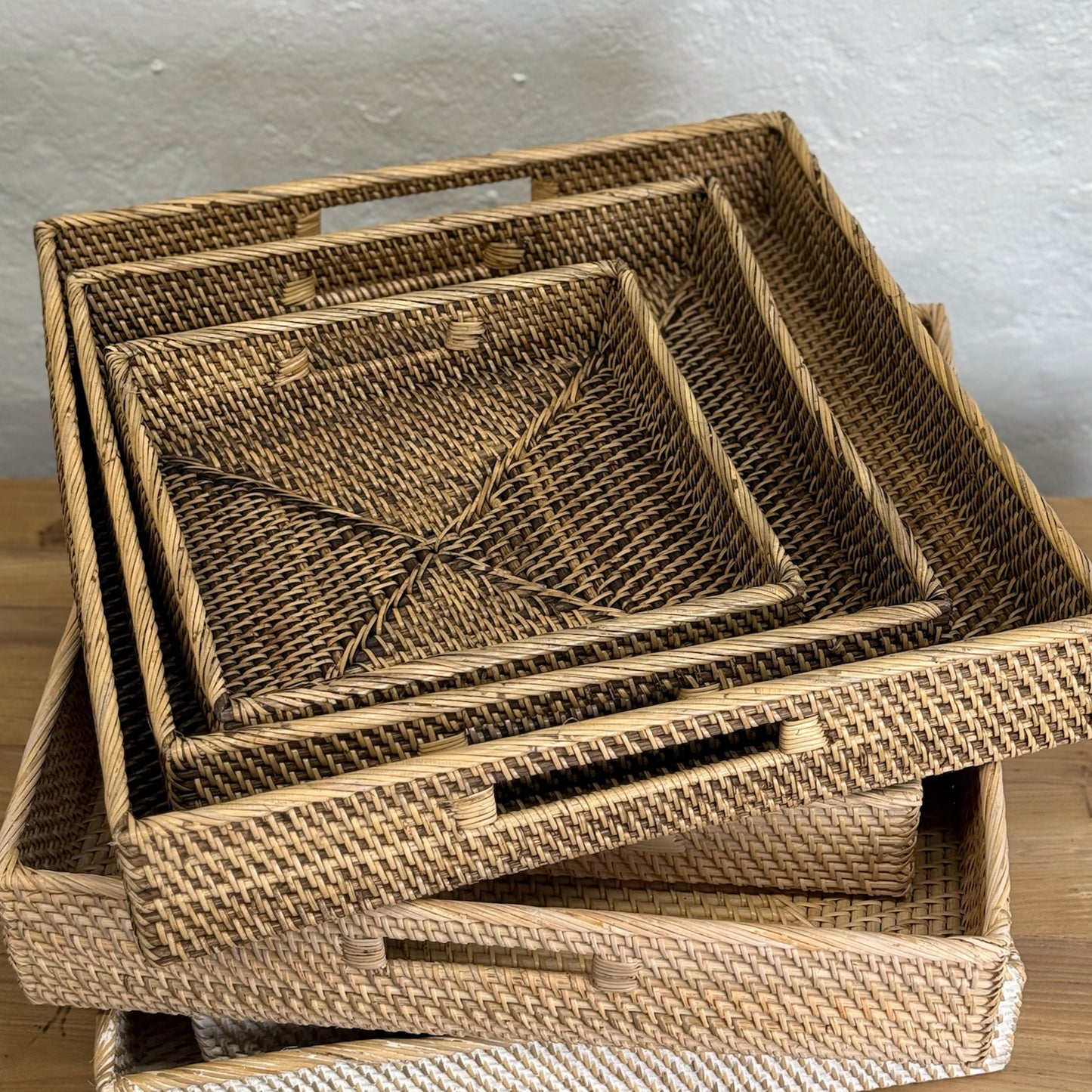 Square Rattan Tray