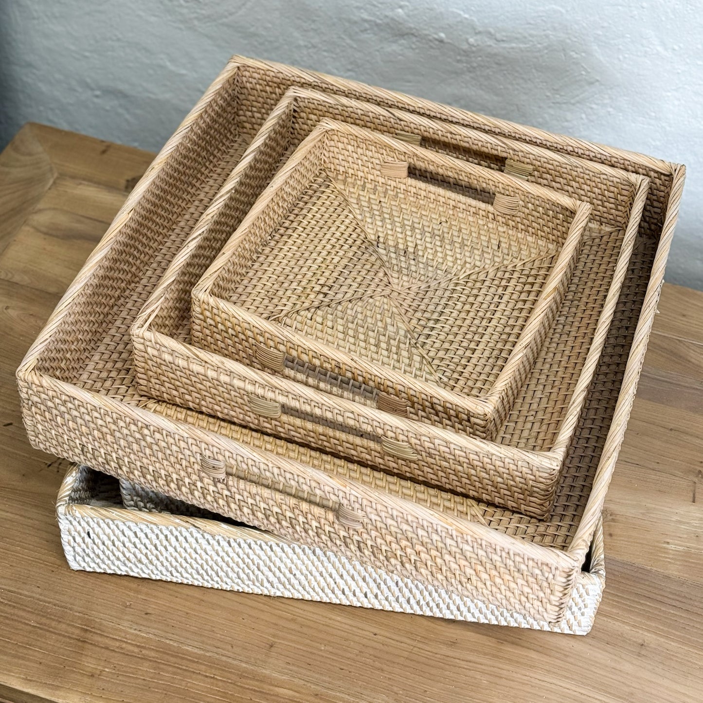 Square Rattan Tray