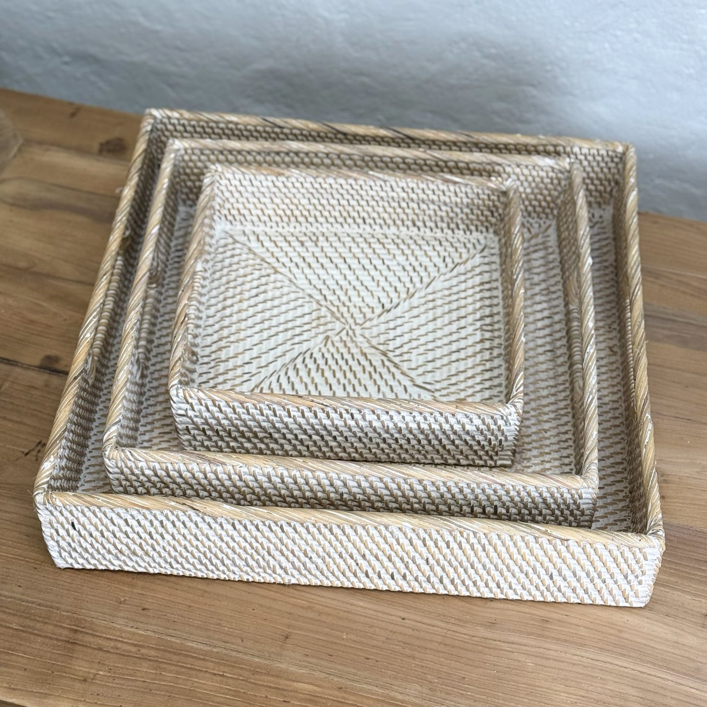 Square Rattan Tray