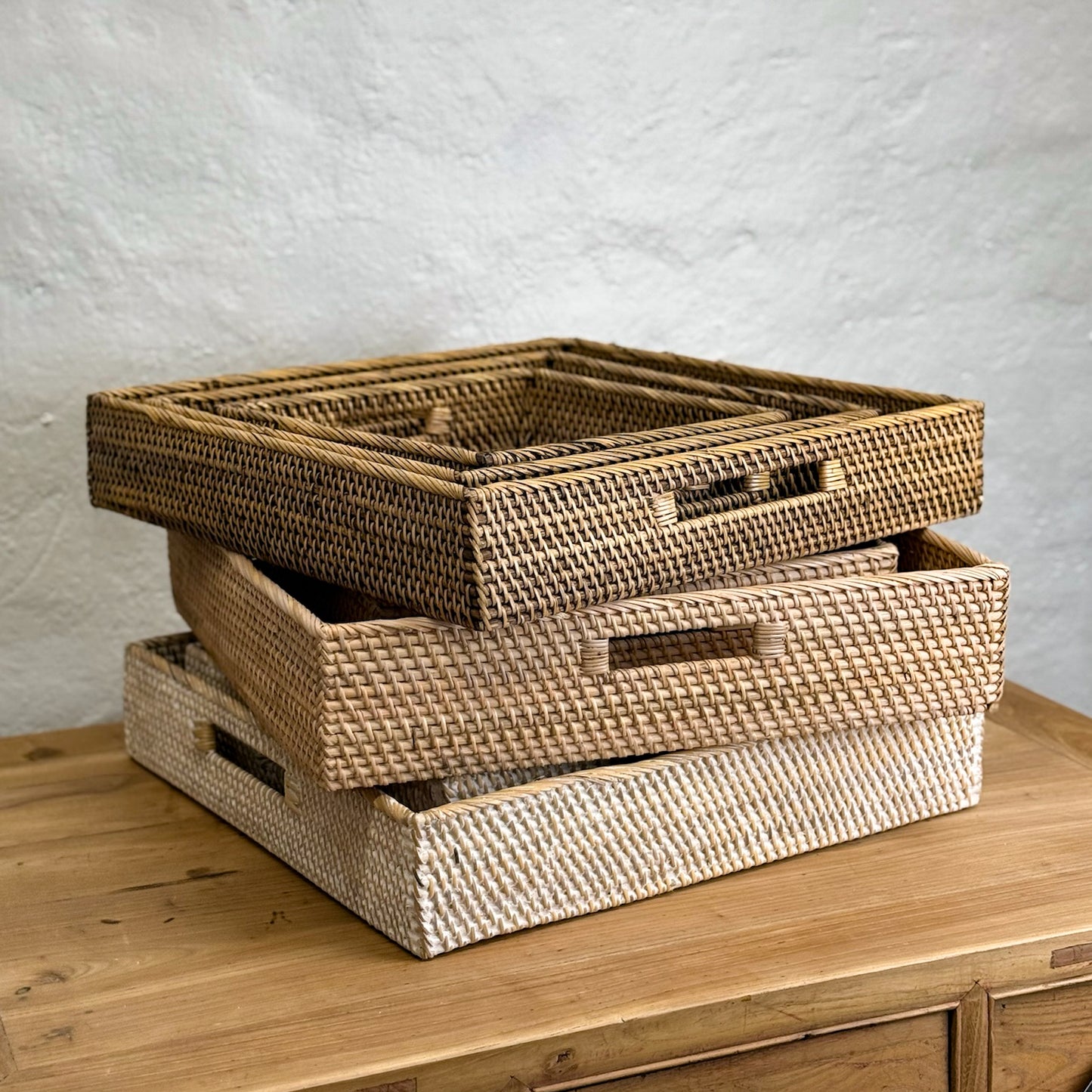 Square Rattan Tray