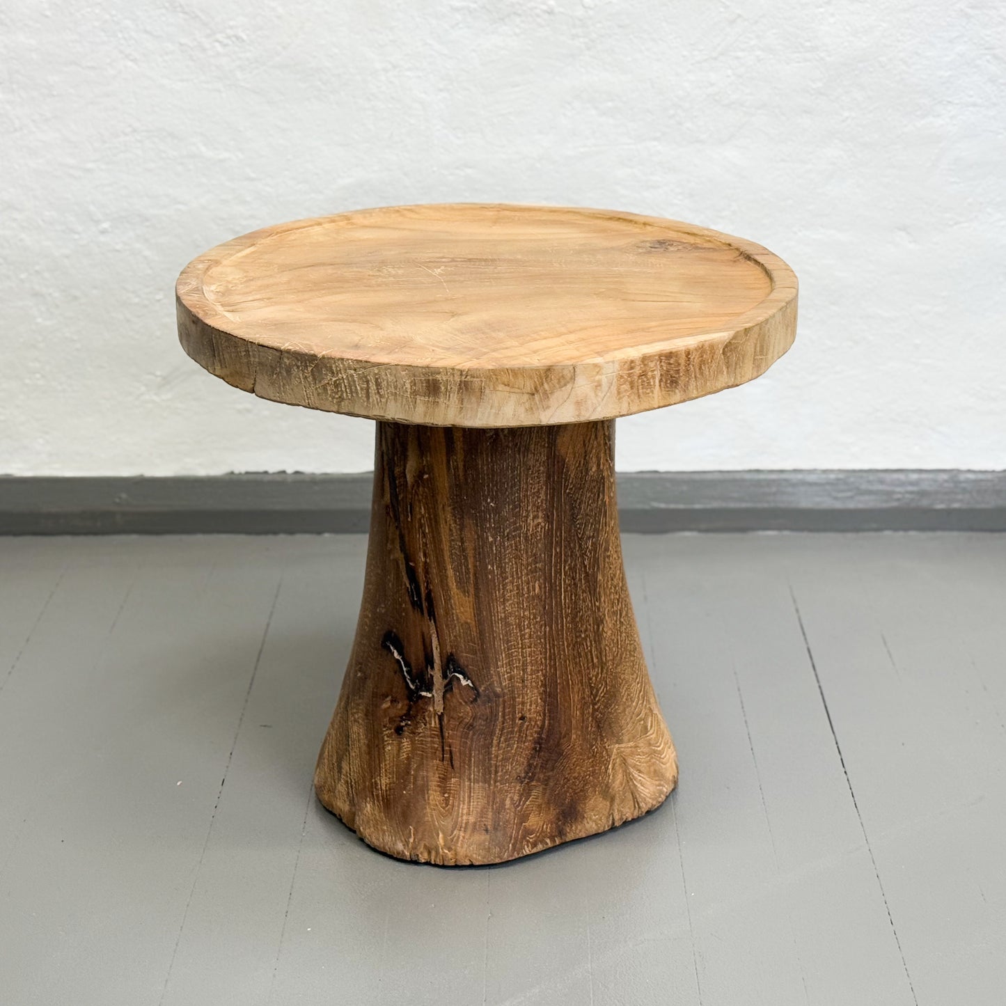Mushroom Teak Side Table