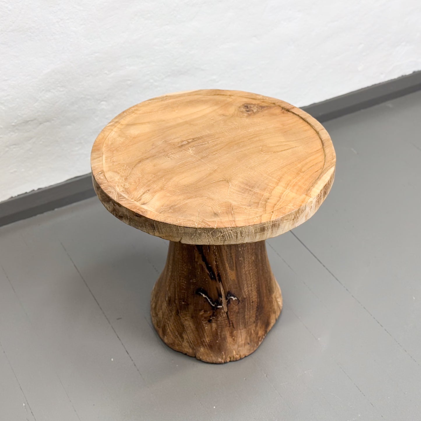 Mushroom Teak Side Table