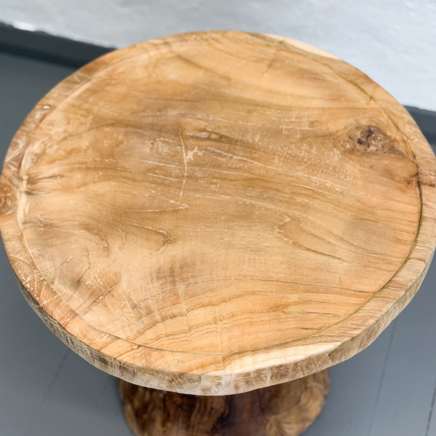 Mushroom Teak Side Table