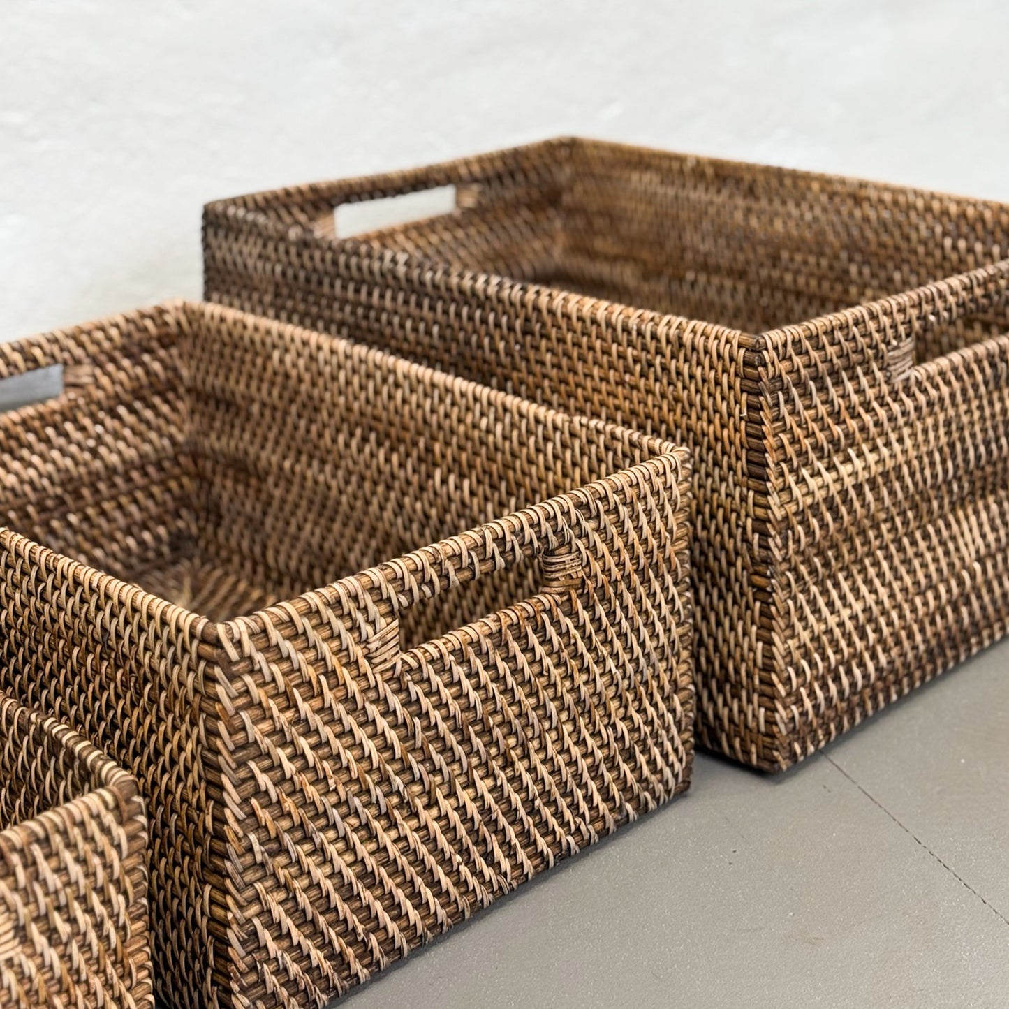 Dark Brown Rattan Storage Basket
