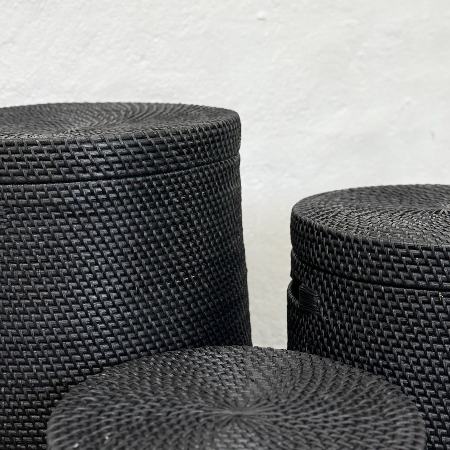 Black Rattan Laundry Hamper
