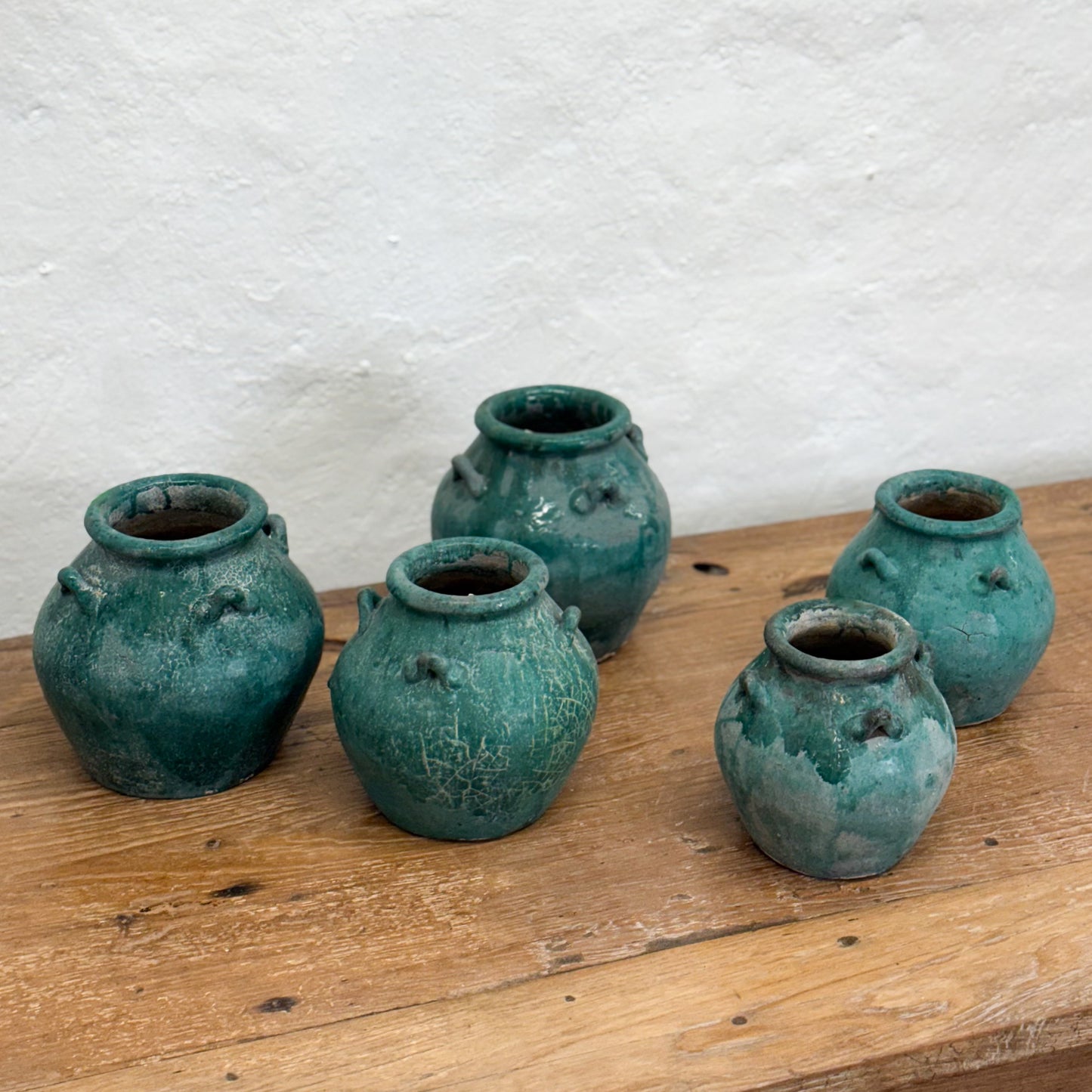 Handled Crackle Glaze Pot