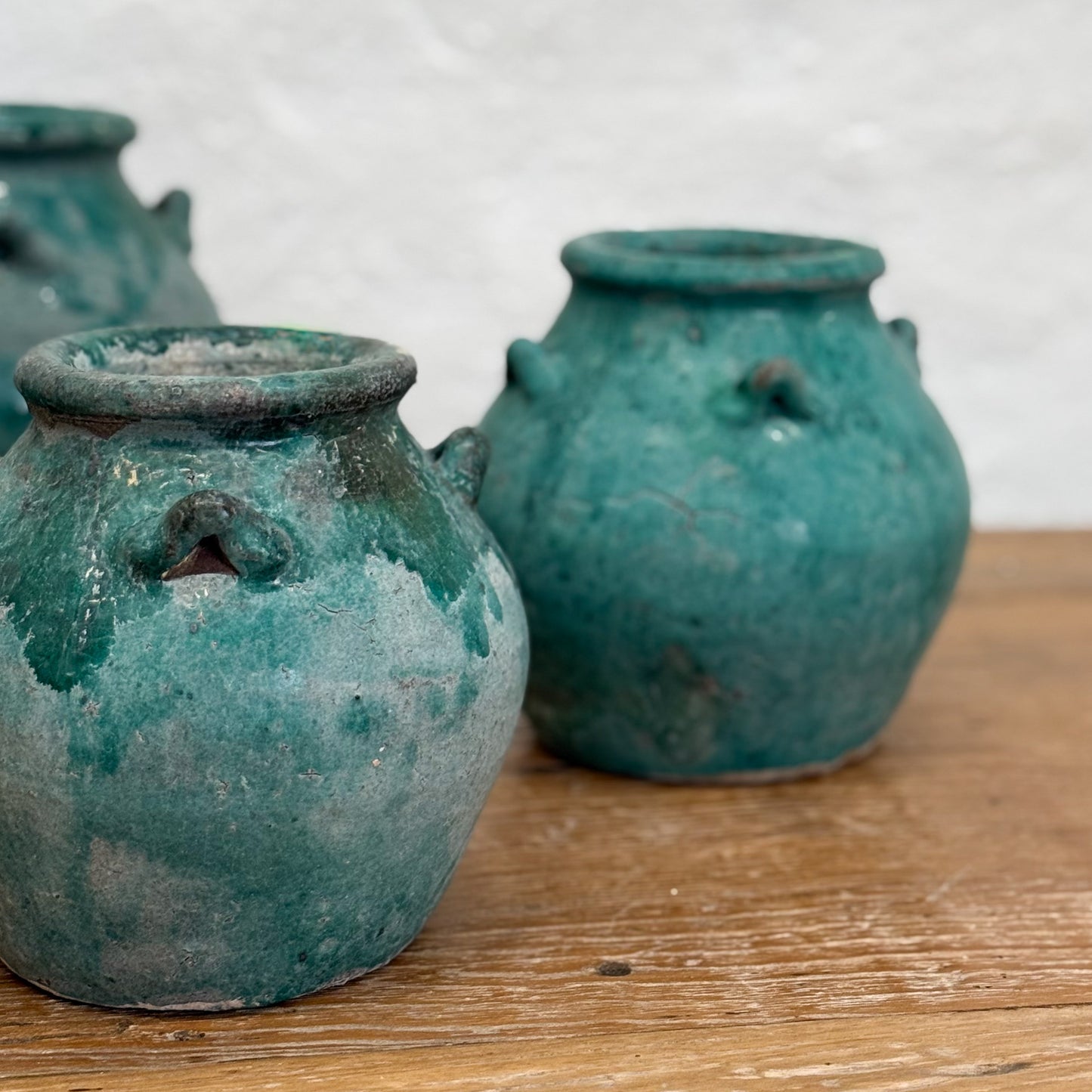 Handled Crackle Glaze Pot