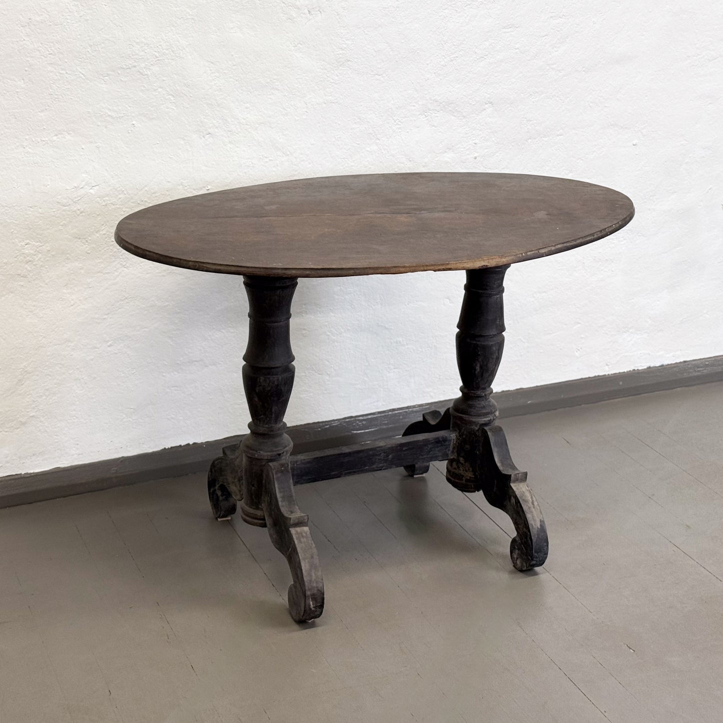 Oval Teak Double Pedestal Table