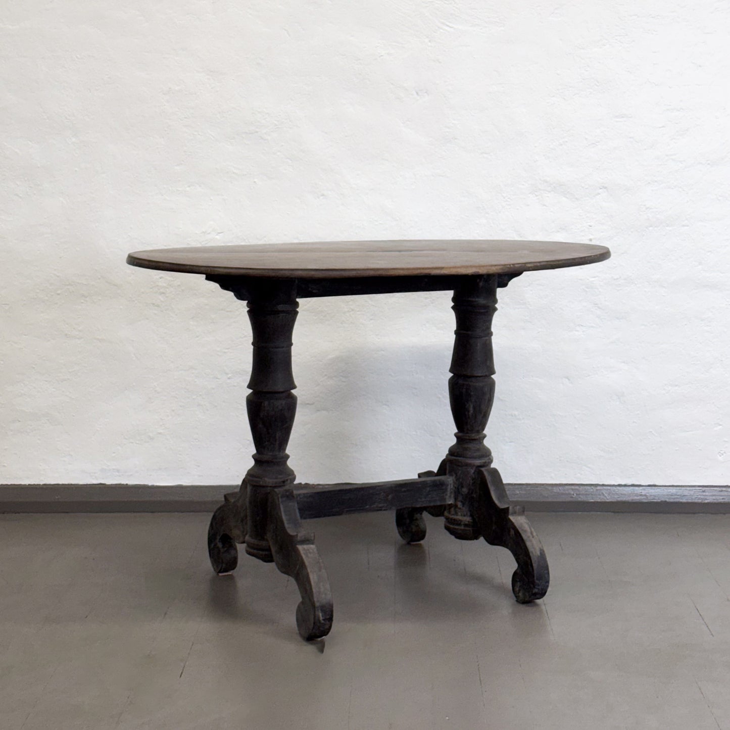 Oval Teak Double Pedestal Table