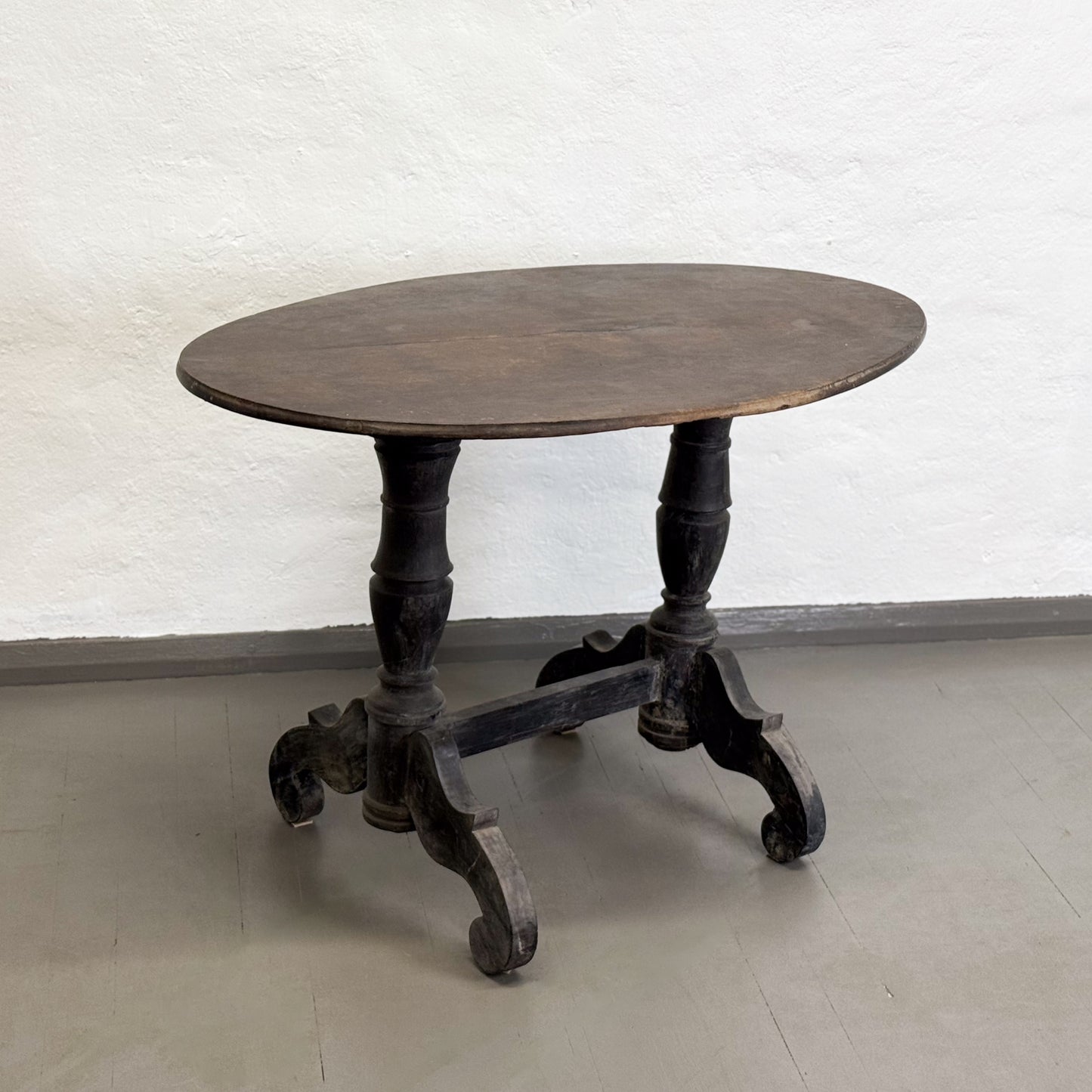 Oval Teak Double Pedestal Table