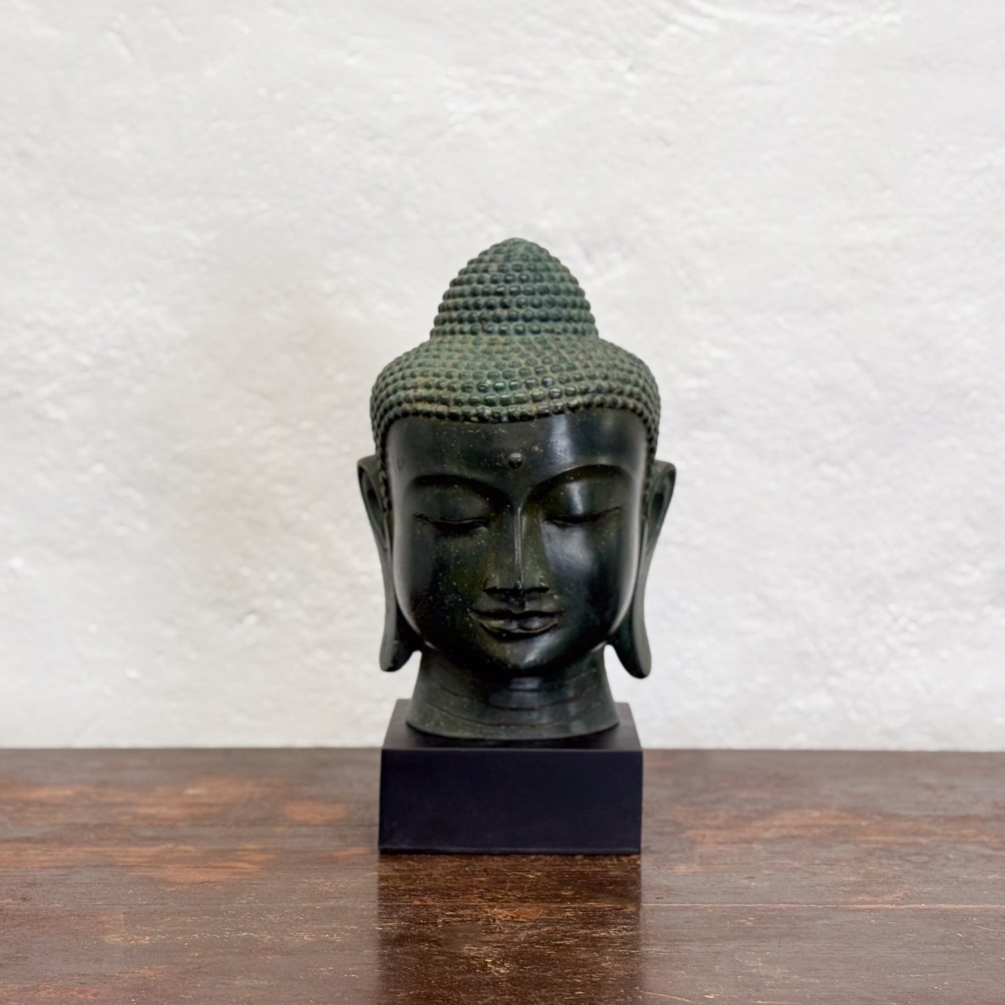 Bronze Buddha Head on Stand