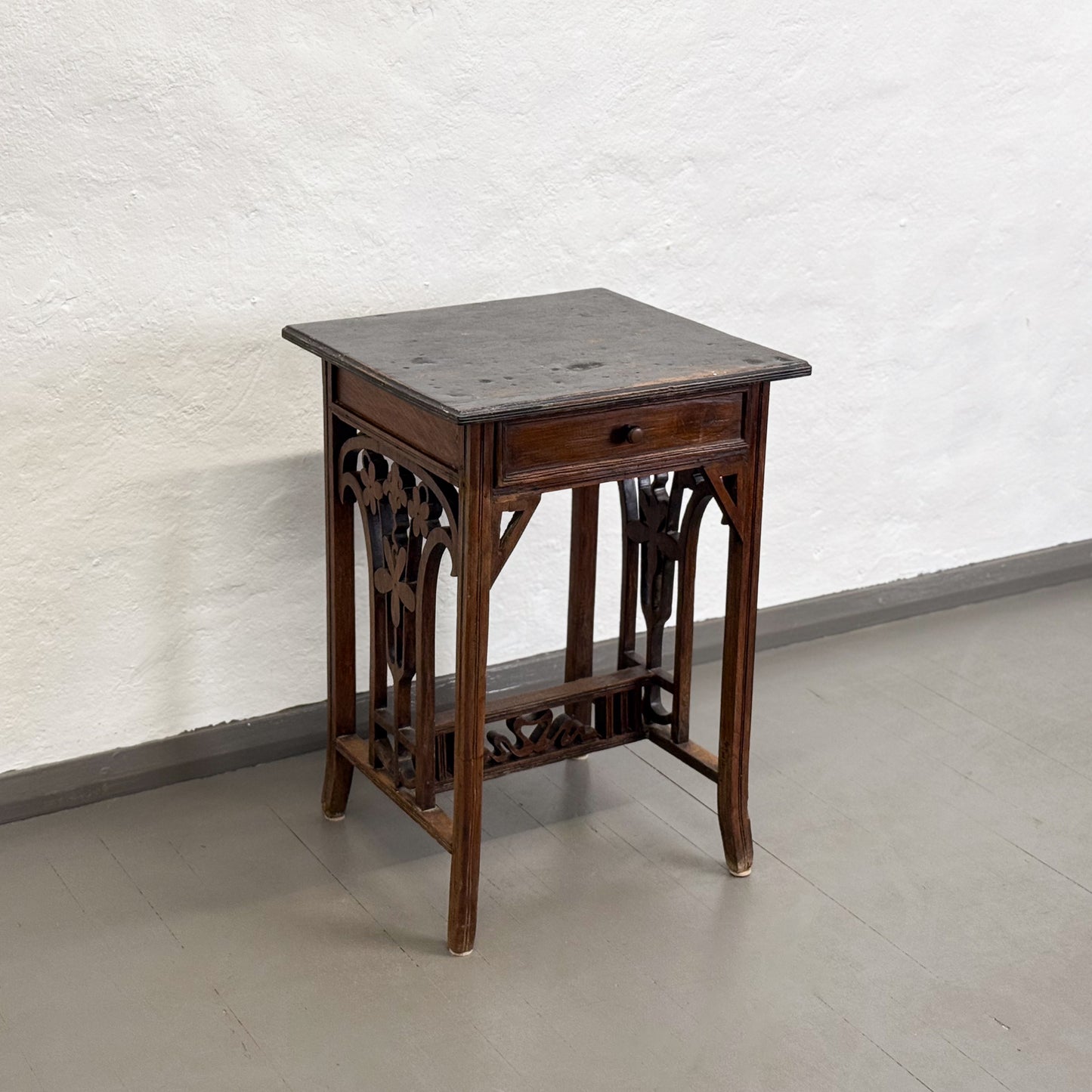 Vintage Carved Frame Teak Table
