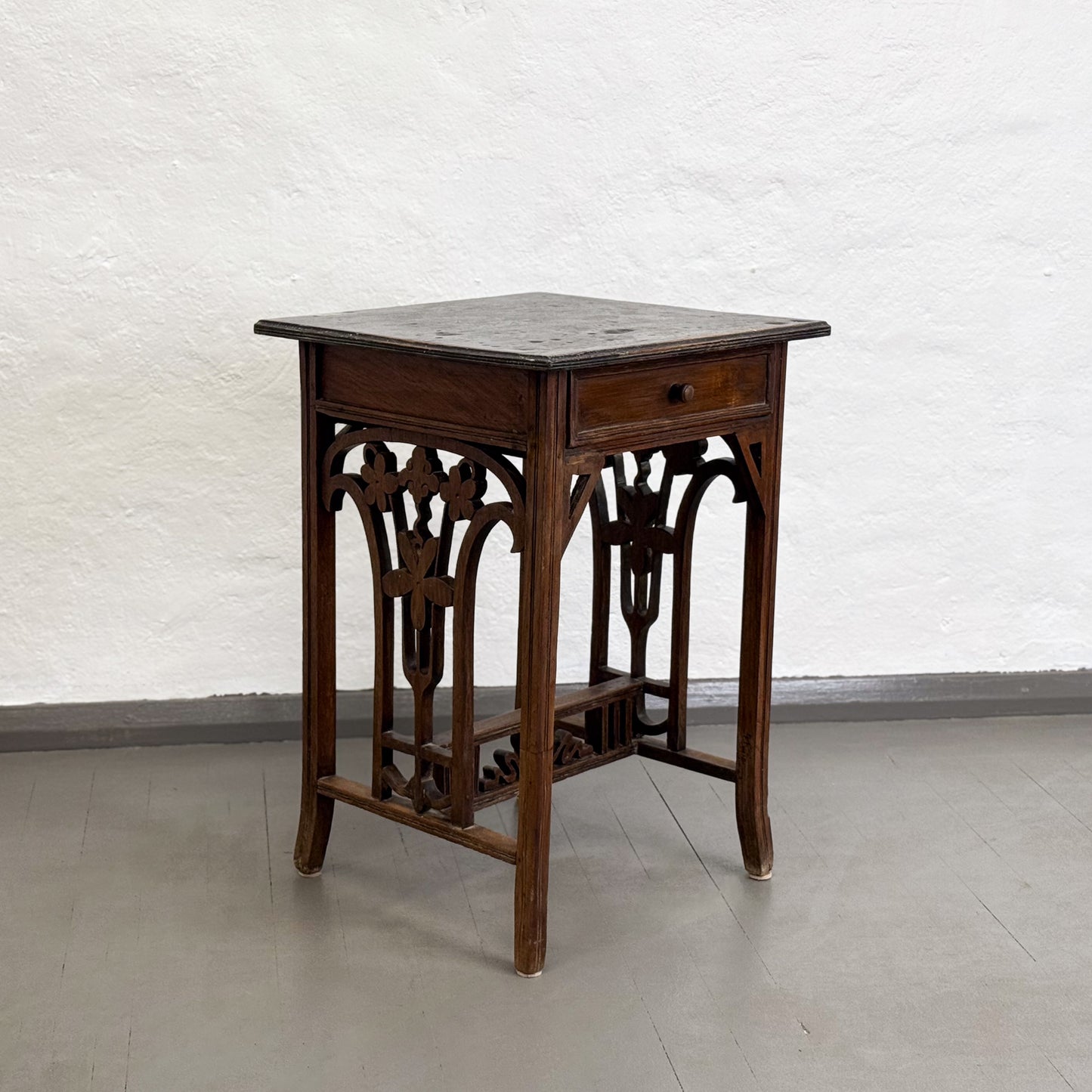Vintage Carved Frame Teak Table