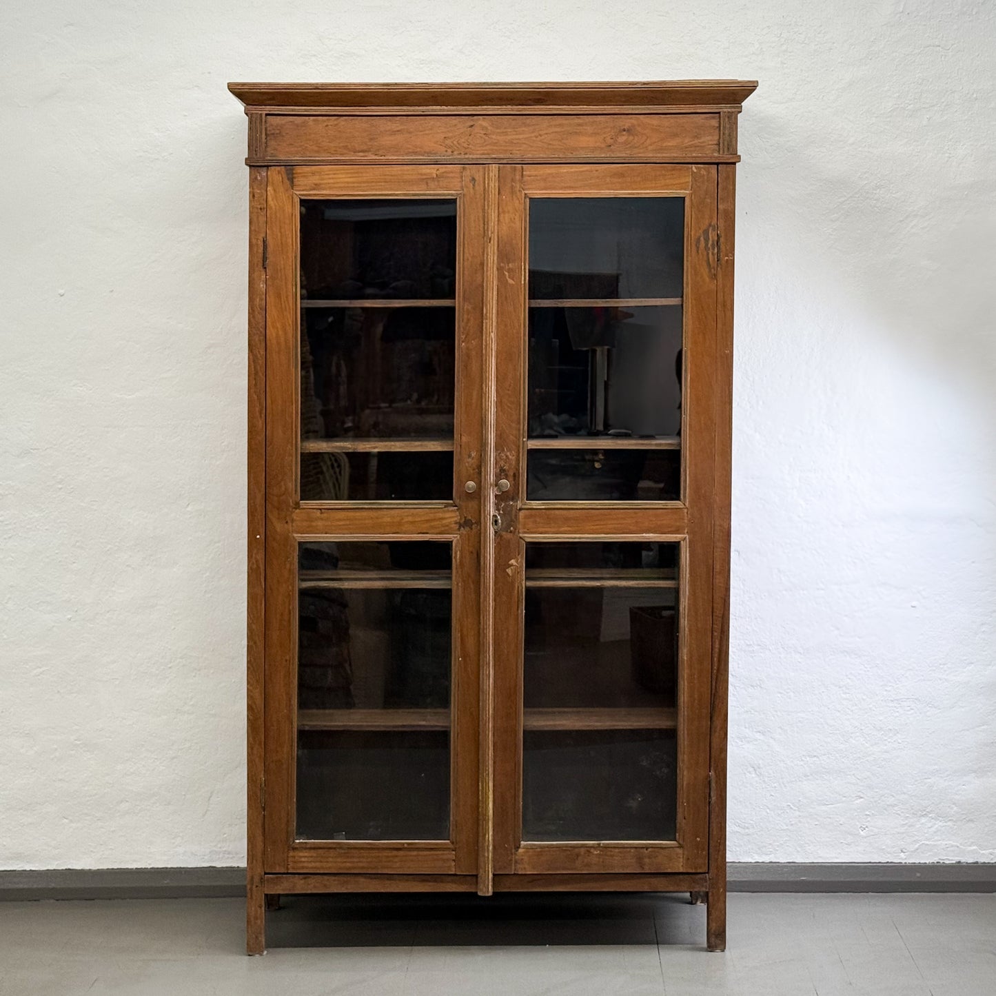 Vintage Teak Glass Cabinet