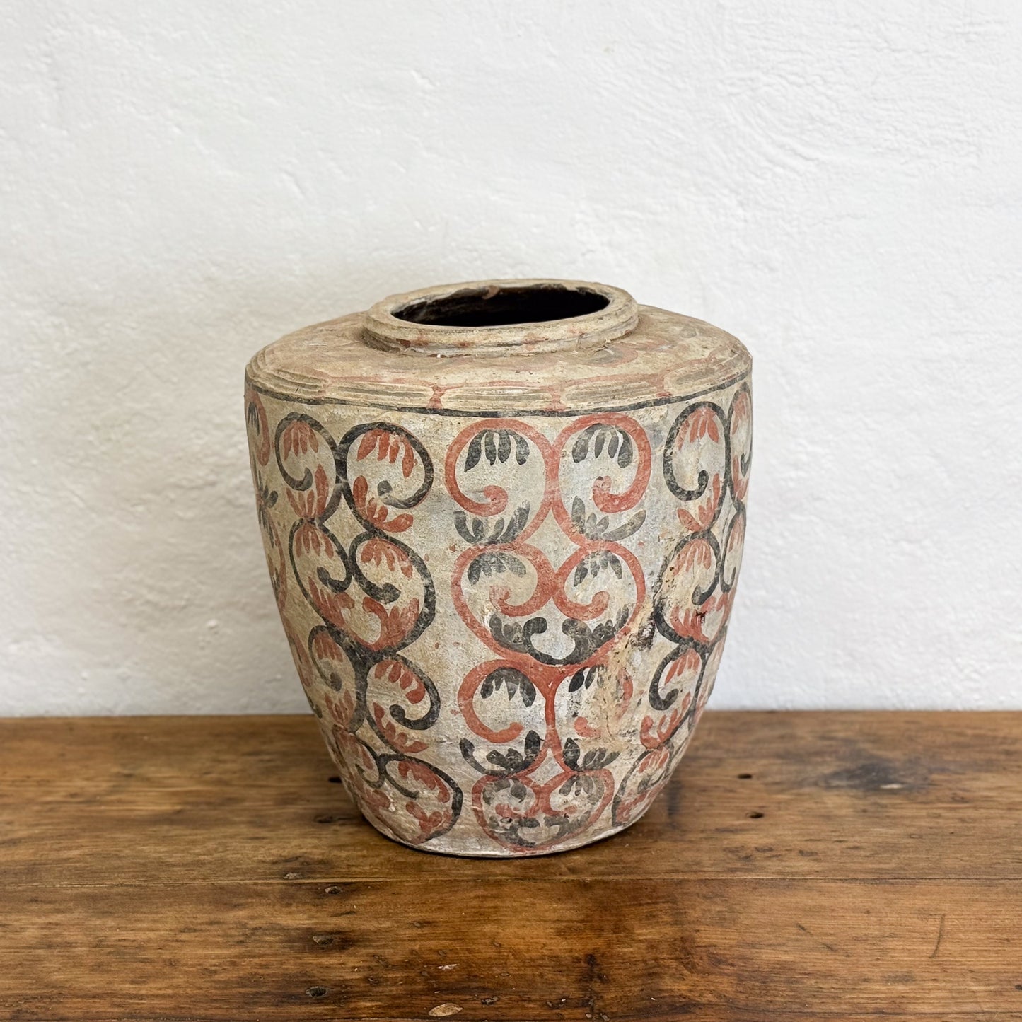Tapered Incan Style Painted Pot