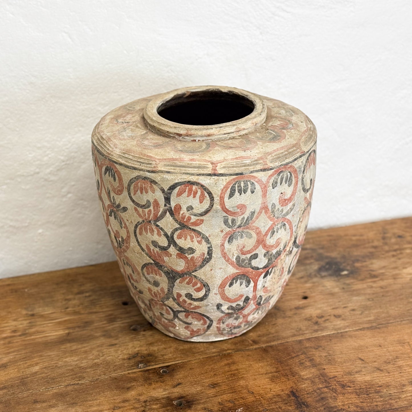 Tapered Incan Style Painted Pot
