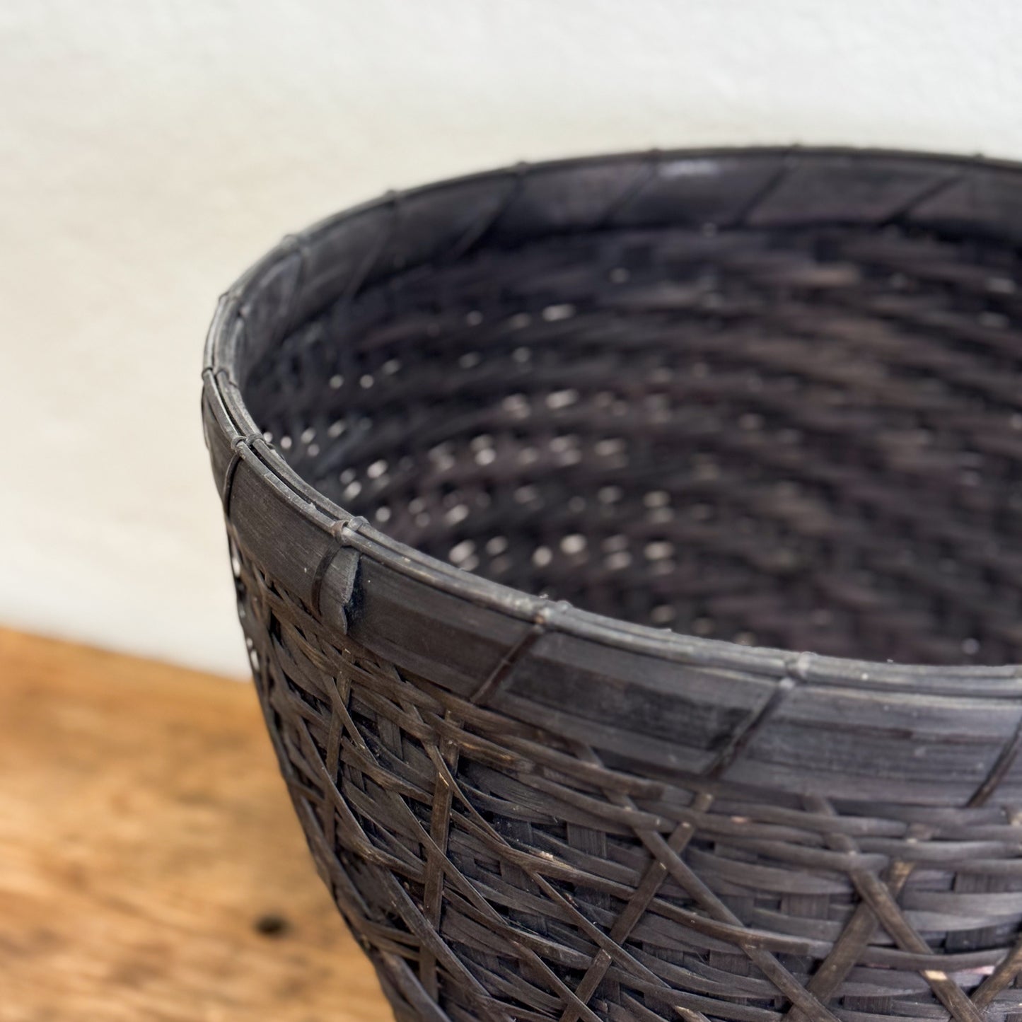 Bamboo & Rattan Footed Basket