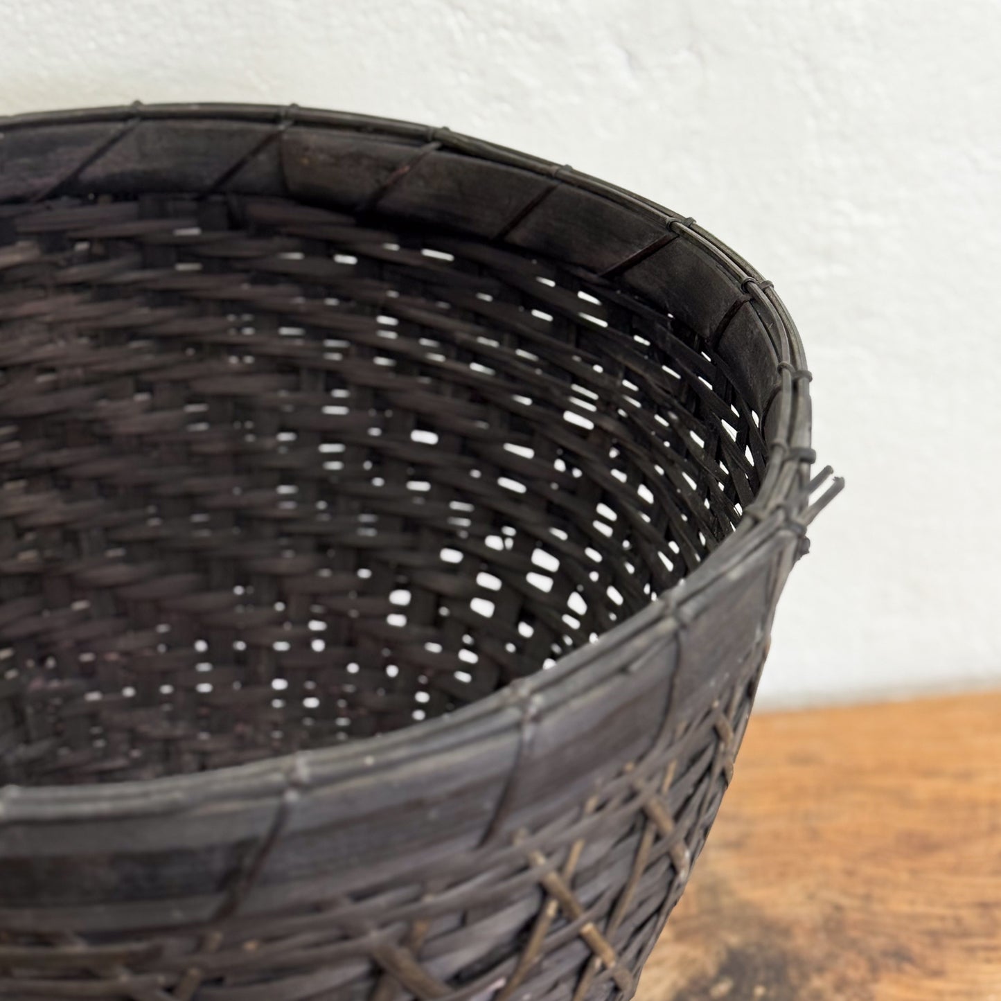 Bamboo & Rattan Footed Basket