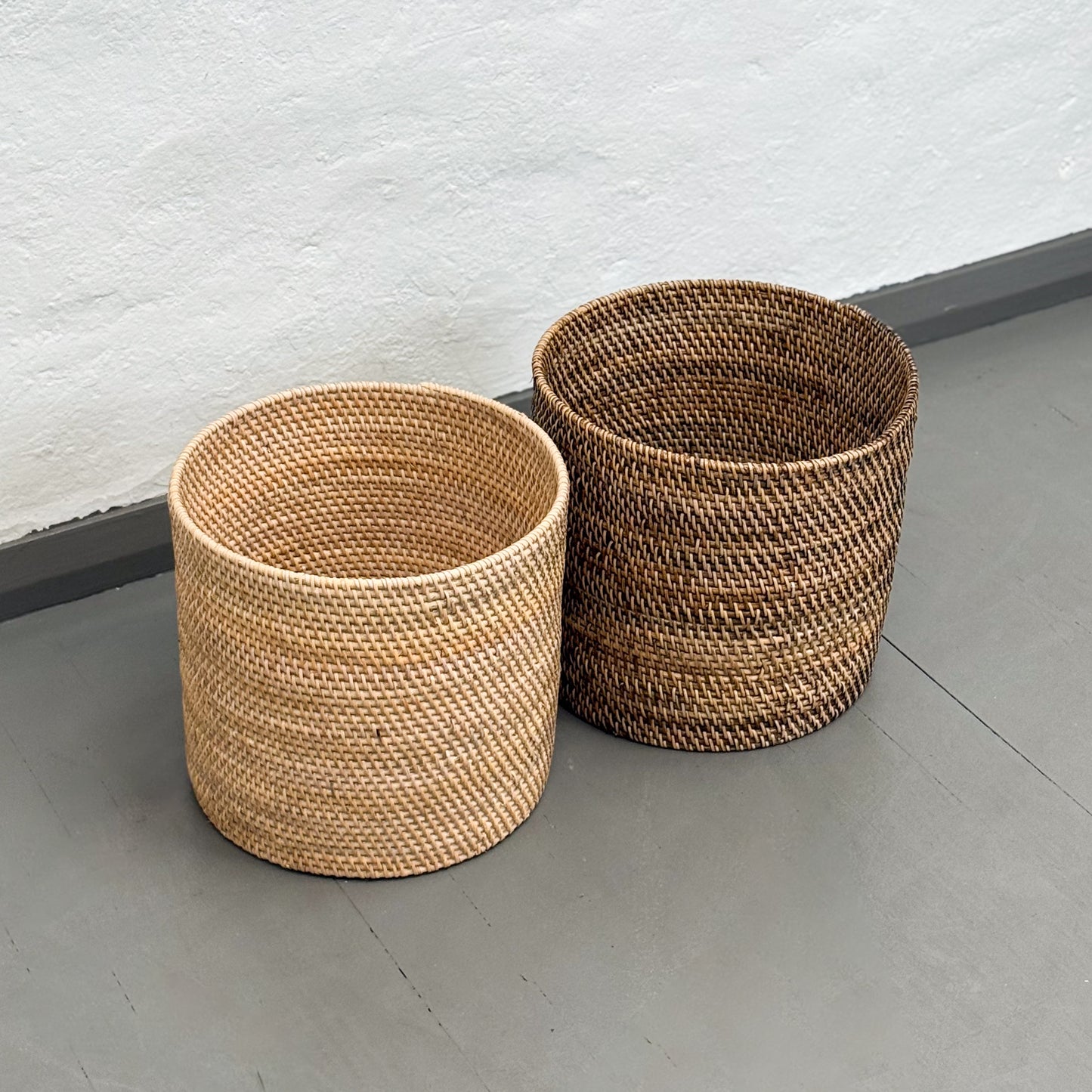 Round Rattan Basket Bin