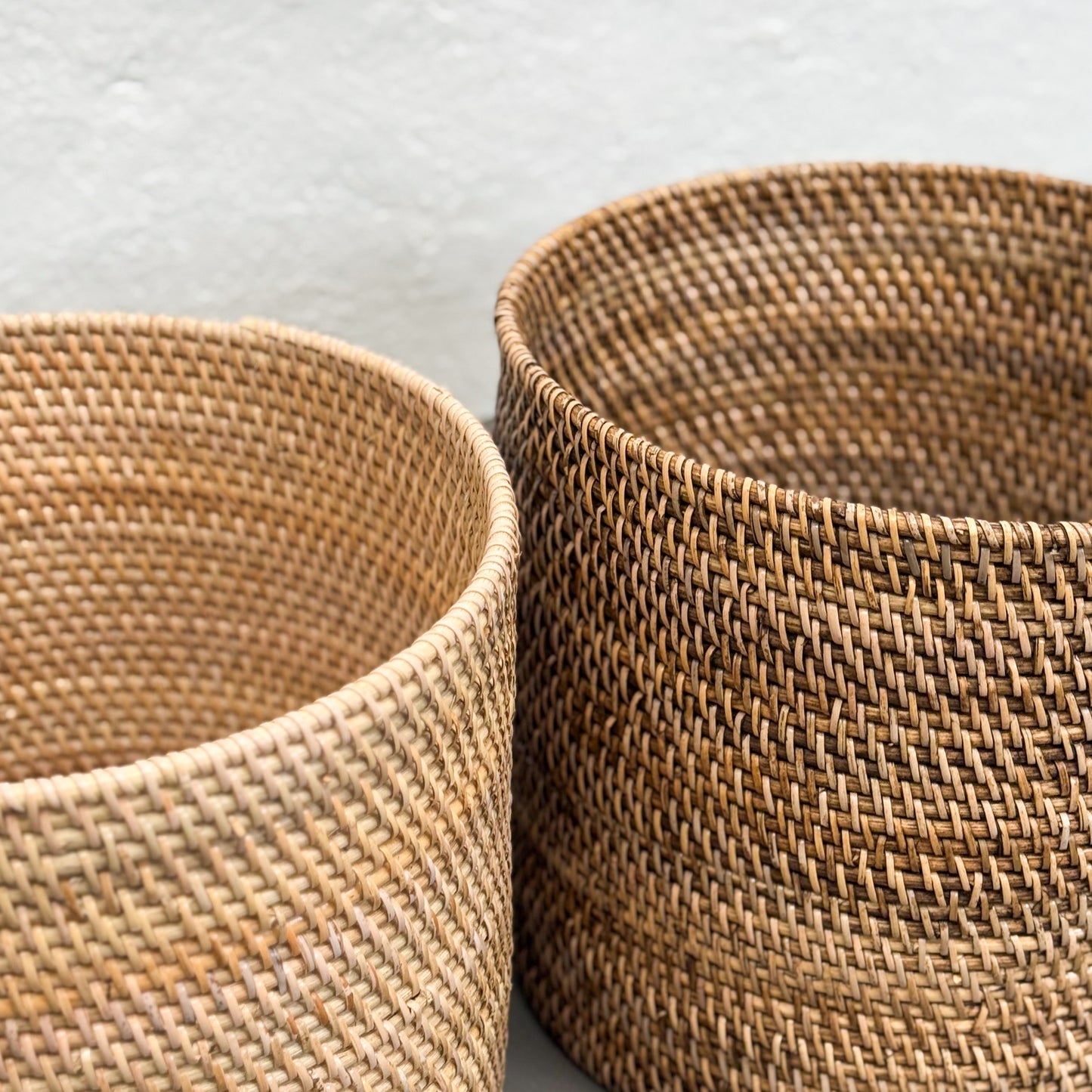Round Rattan Basket Bin