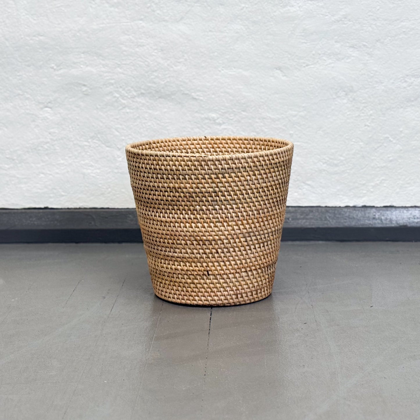 Tapered Rattan Basket Bin