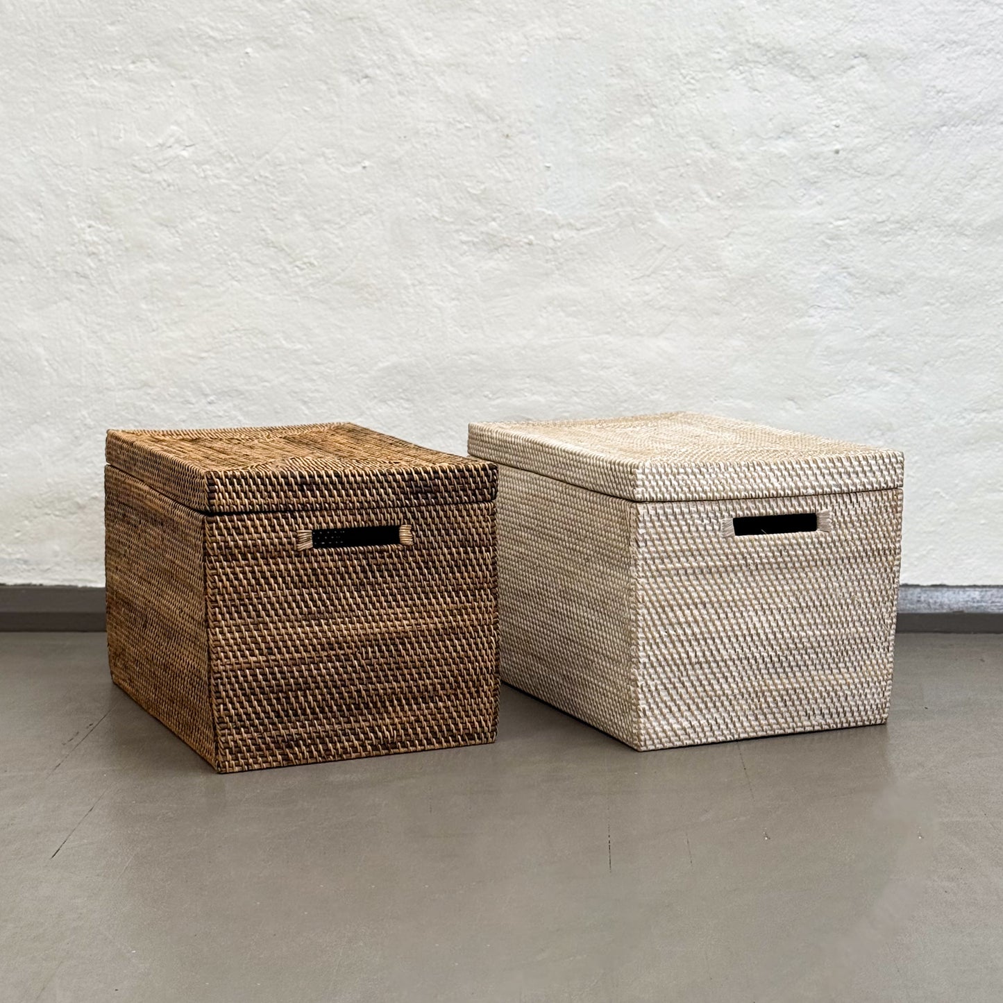 Rectangular Rattan Box with Lid