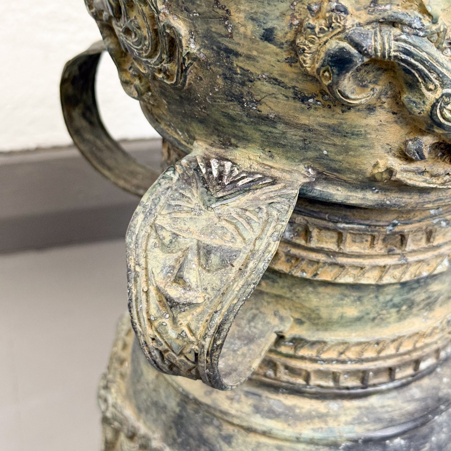 Bronze Rain Drum with Roosters