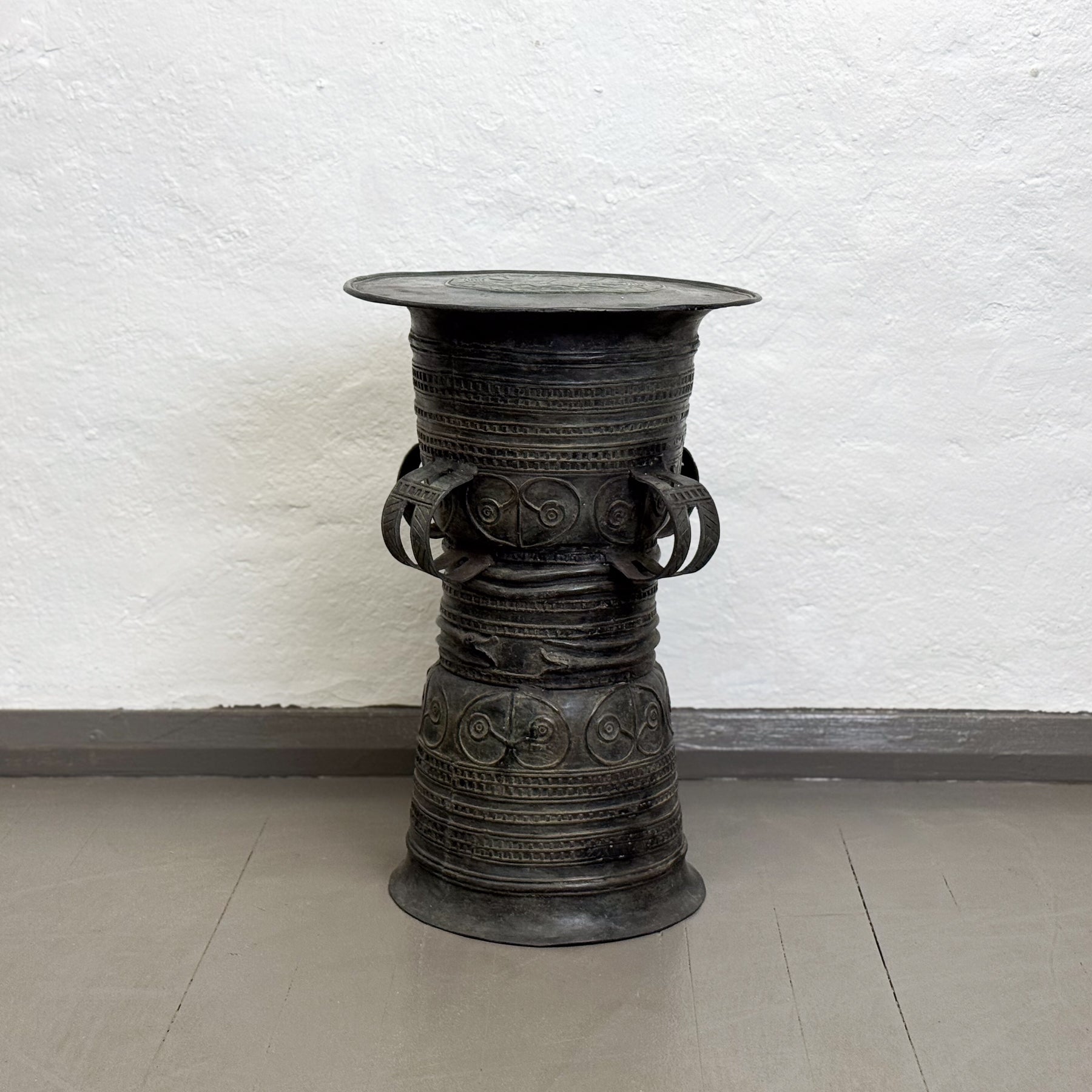 Tall Bronze Rain Drum