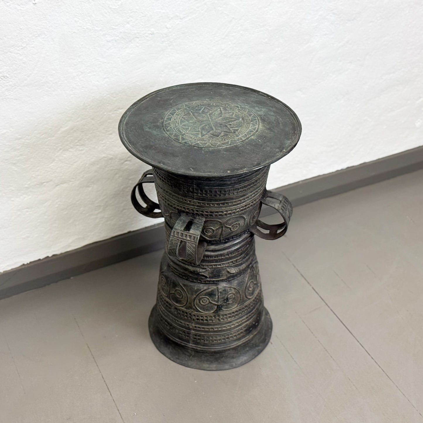 Tall Bronze Rain Drum