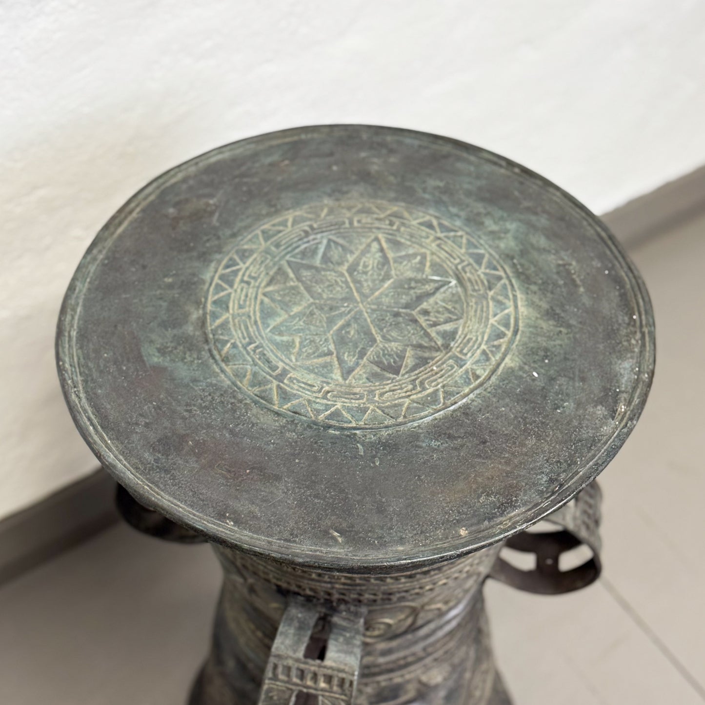 Tall Bronze Rain Drum