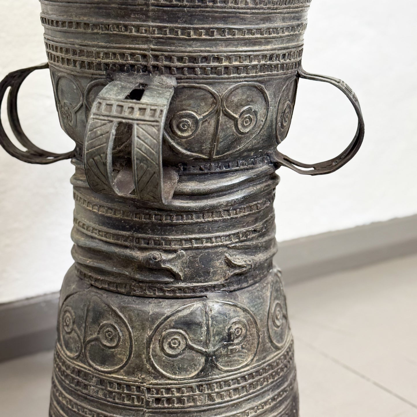 Tall Bronze Rain Drum