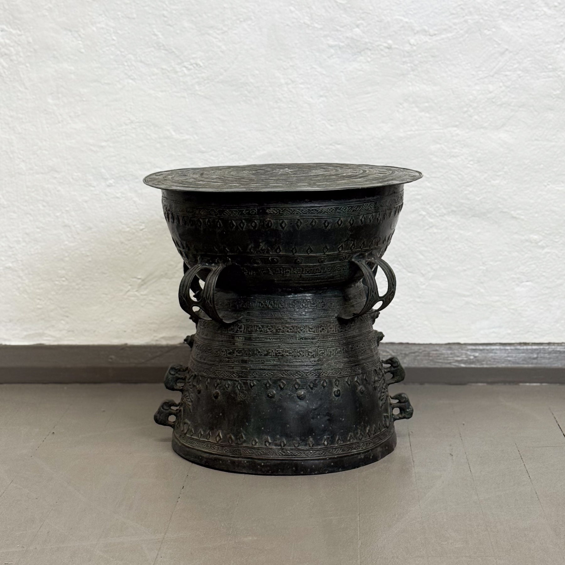 Bronze Rain Drum with Elephants