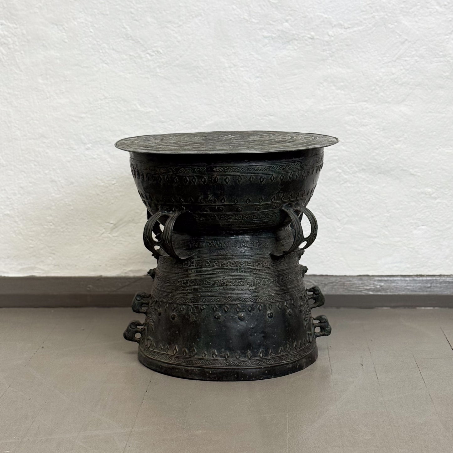 Bronze Rain Drum with Elephants