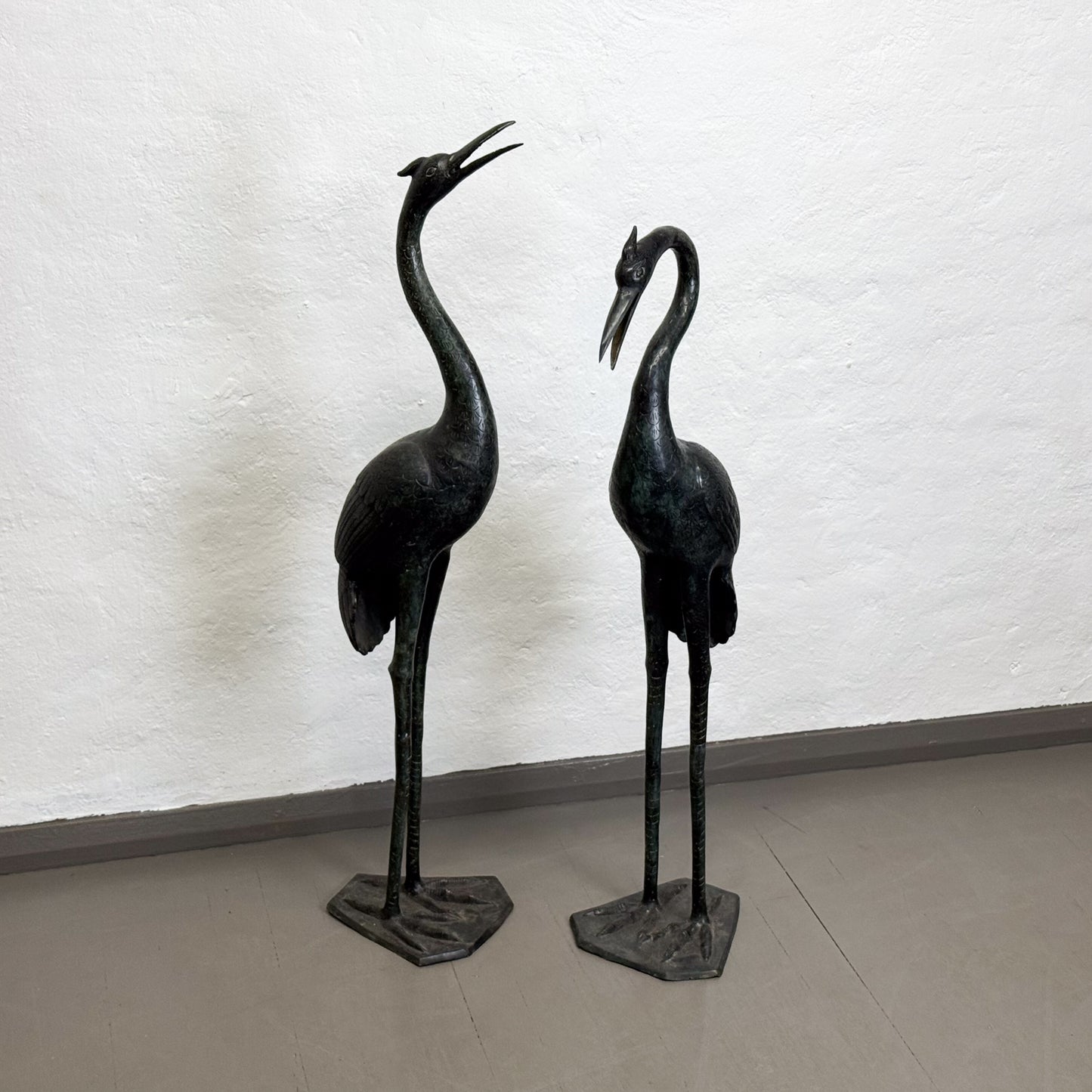 Standing Bronze Crane