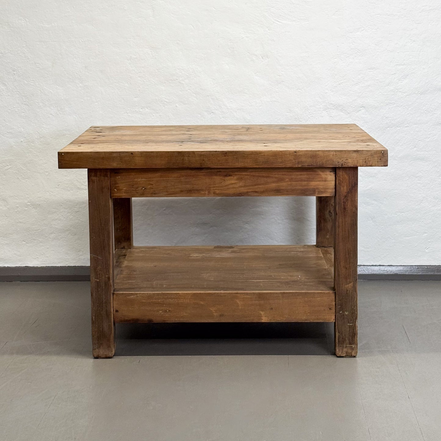 Butchers Block Table with Shelf