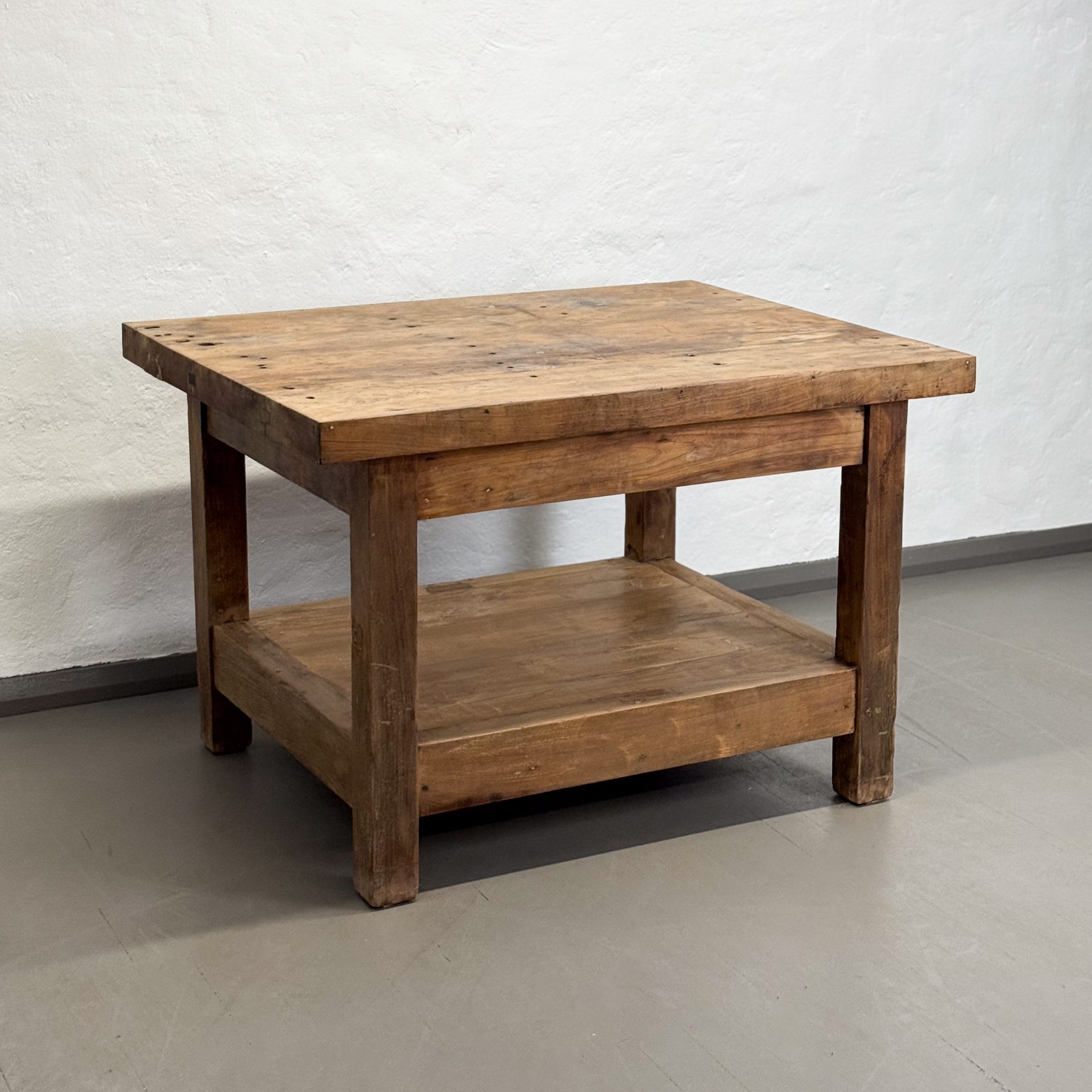 Butchers Block Table with Shelf