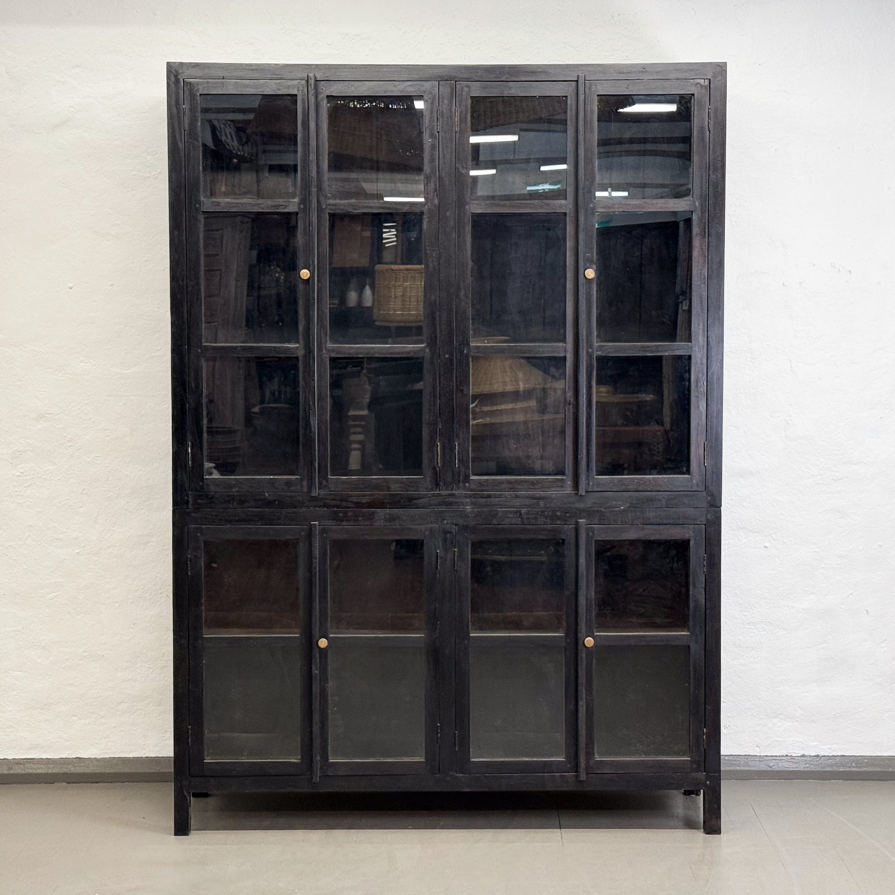 Tall Double Glass Display Cabinet