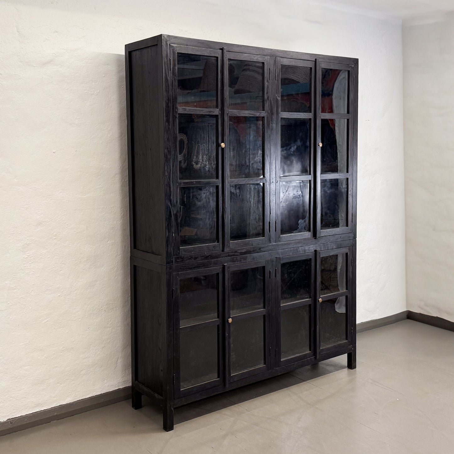 Tall Double Glass Display Cabinet