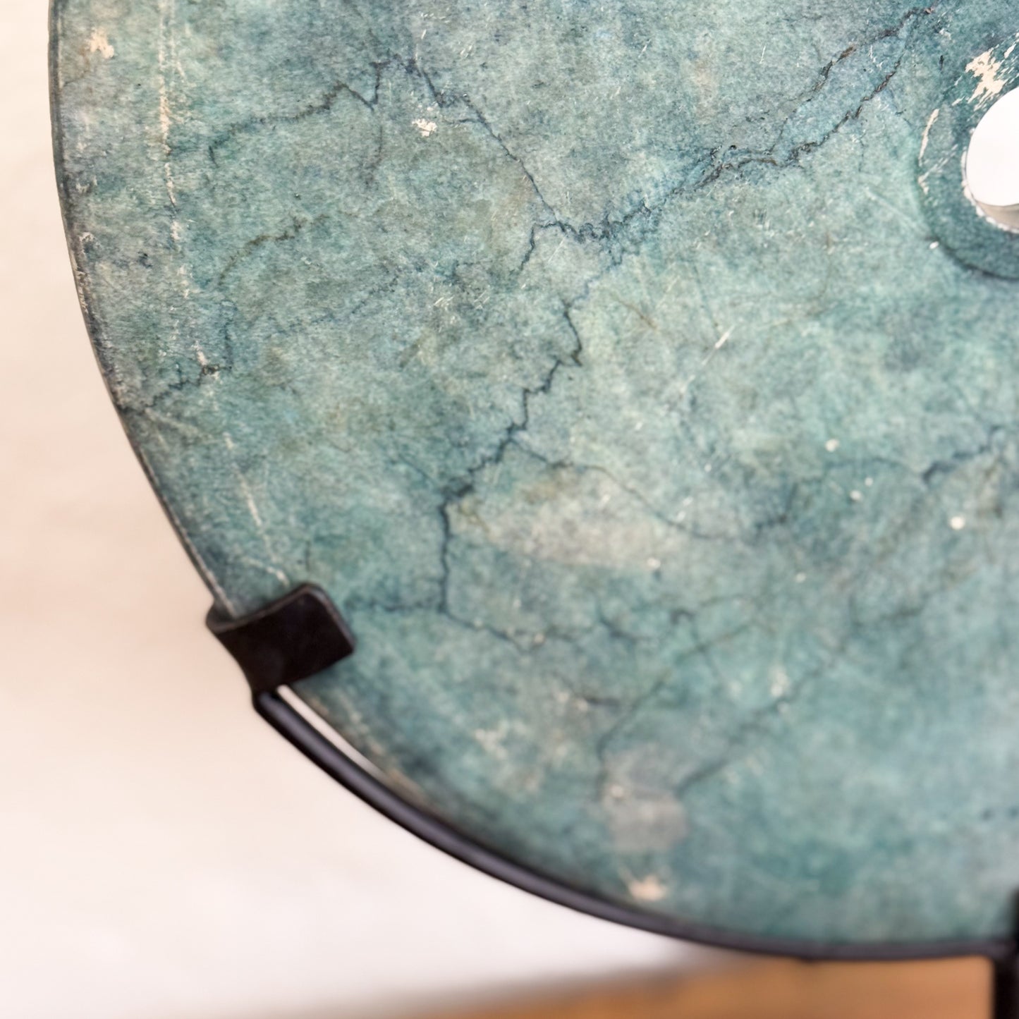 Green Stone Disc on Stand