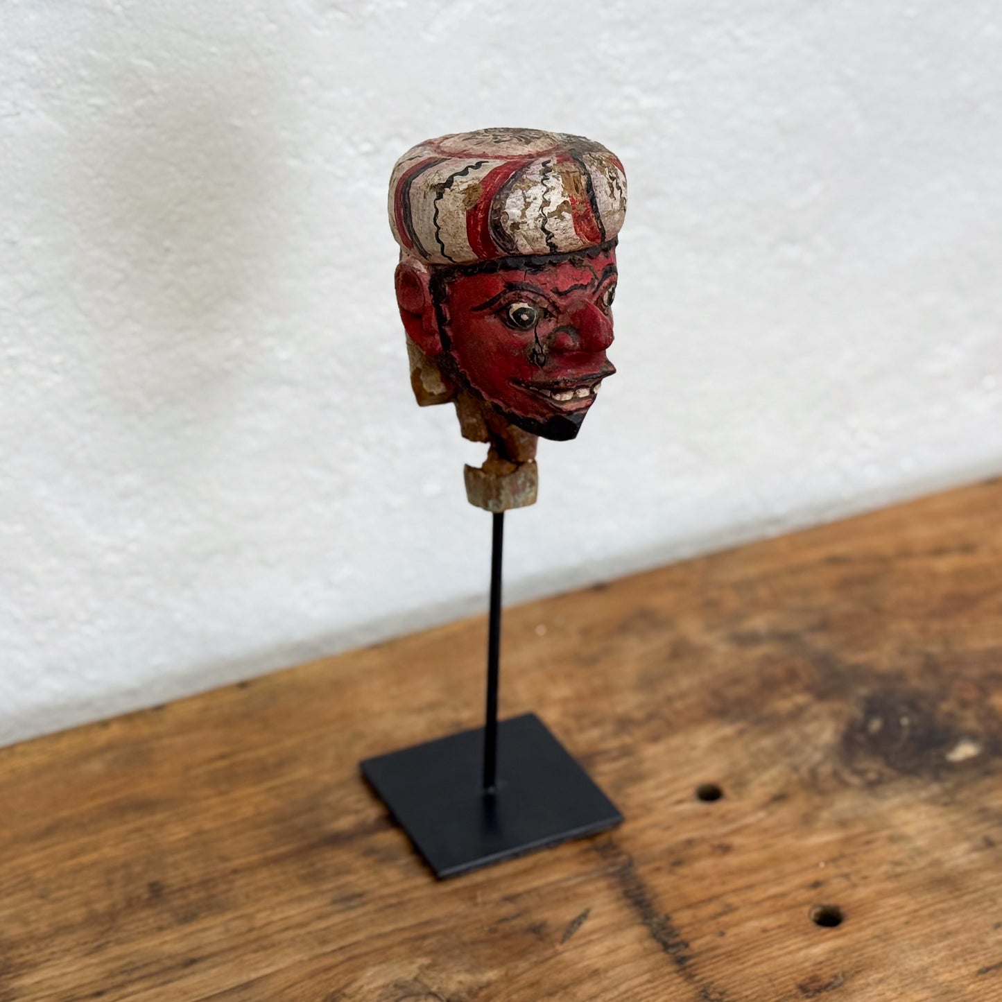 Balinese Puppet Head on Stand III