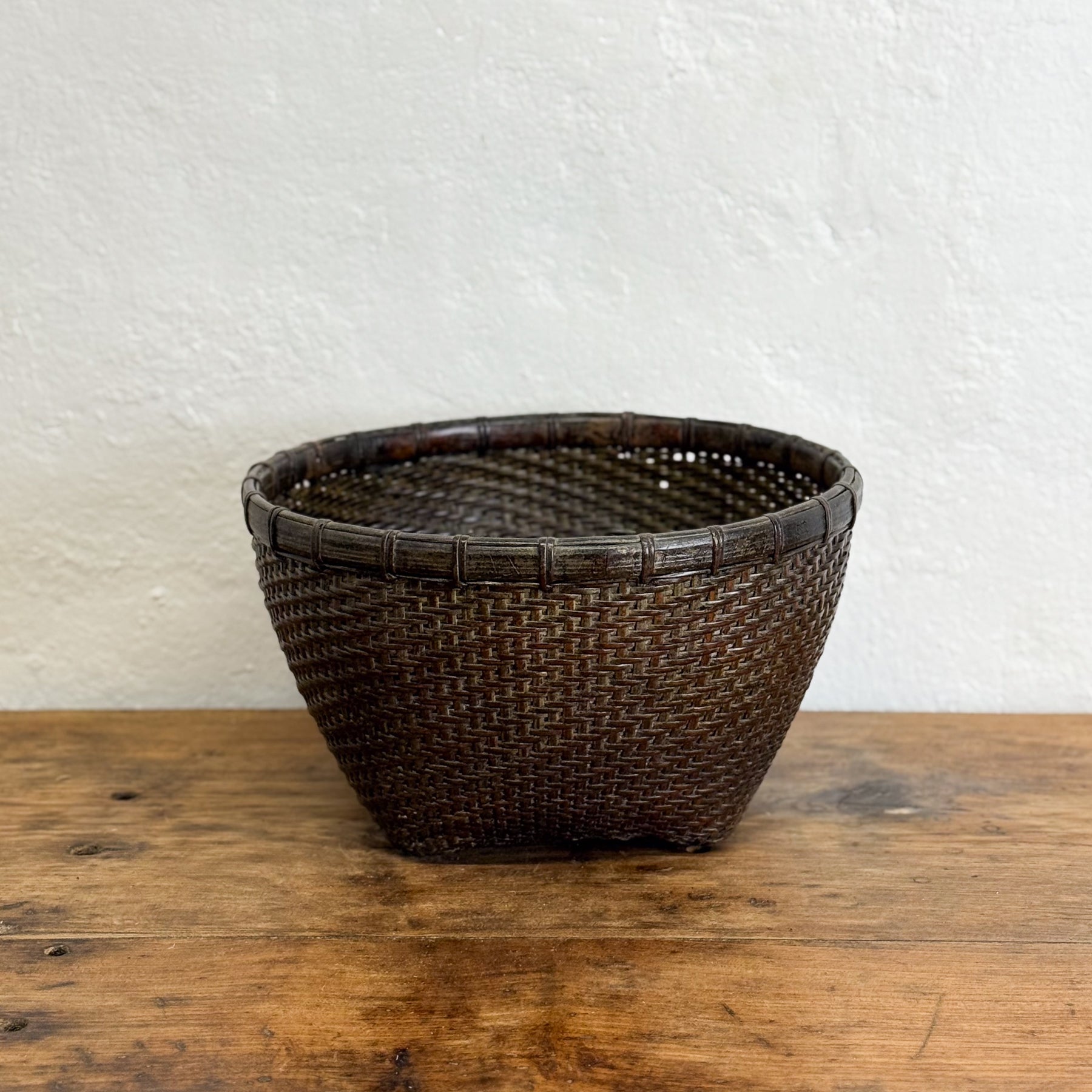 Vintage Rattan Basket Bowl II