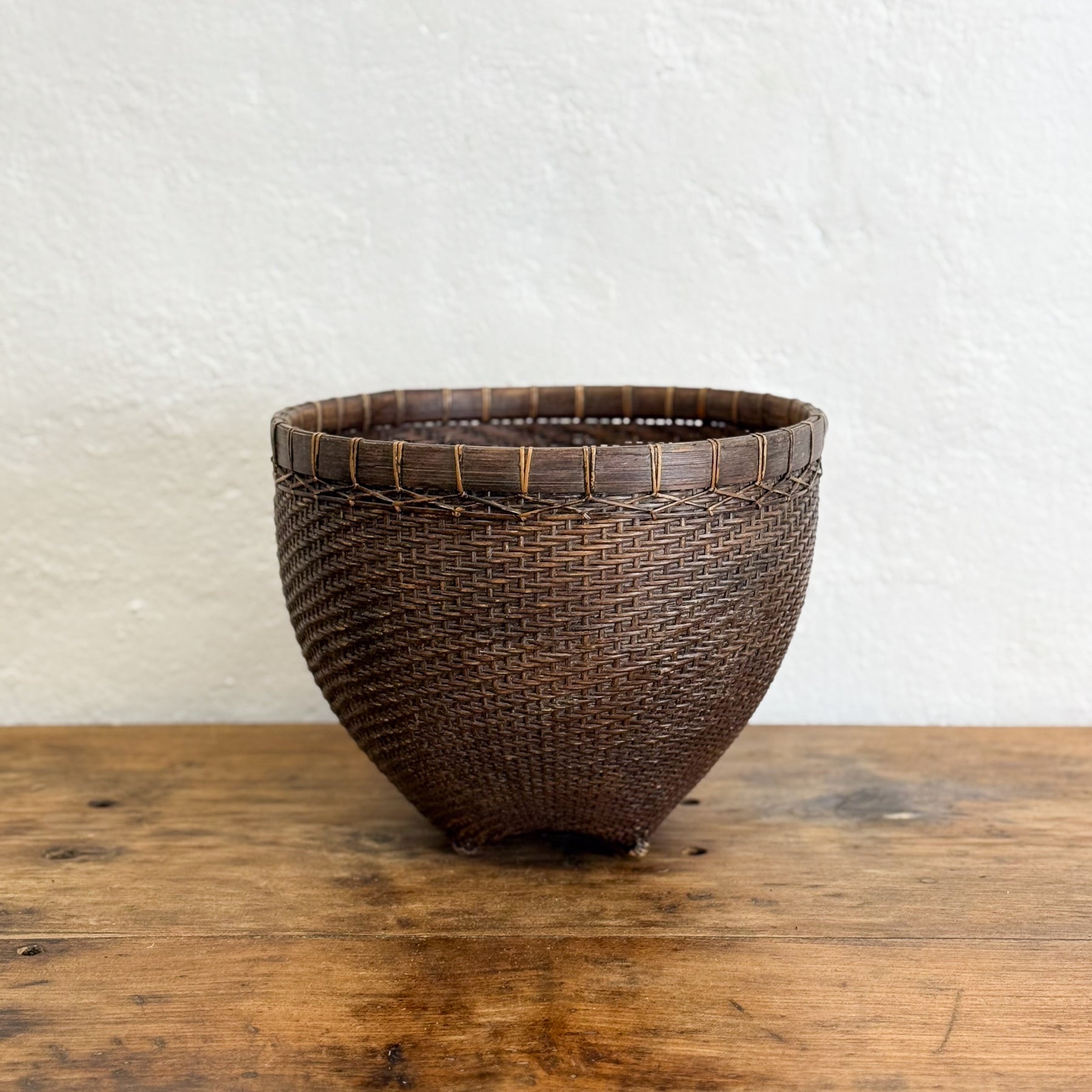 Vintage Rattan Basket Bowl III