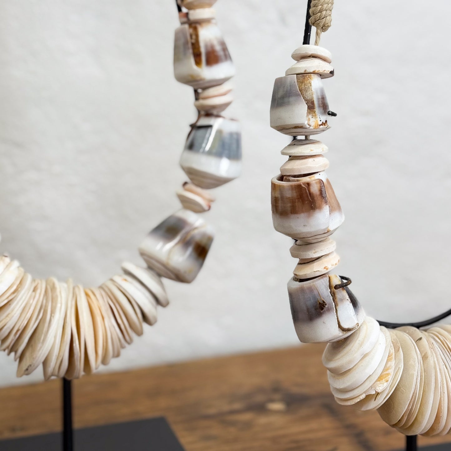 Mixed Olon Shell Necklace on Stand