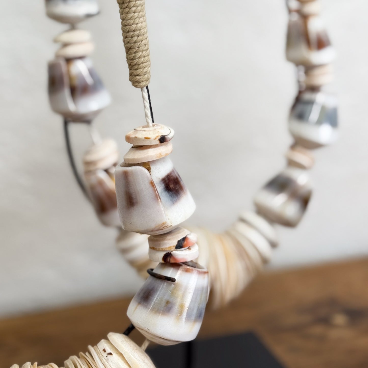 Mixed Olon Shell Necklace on Stand